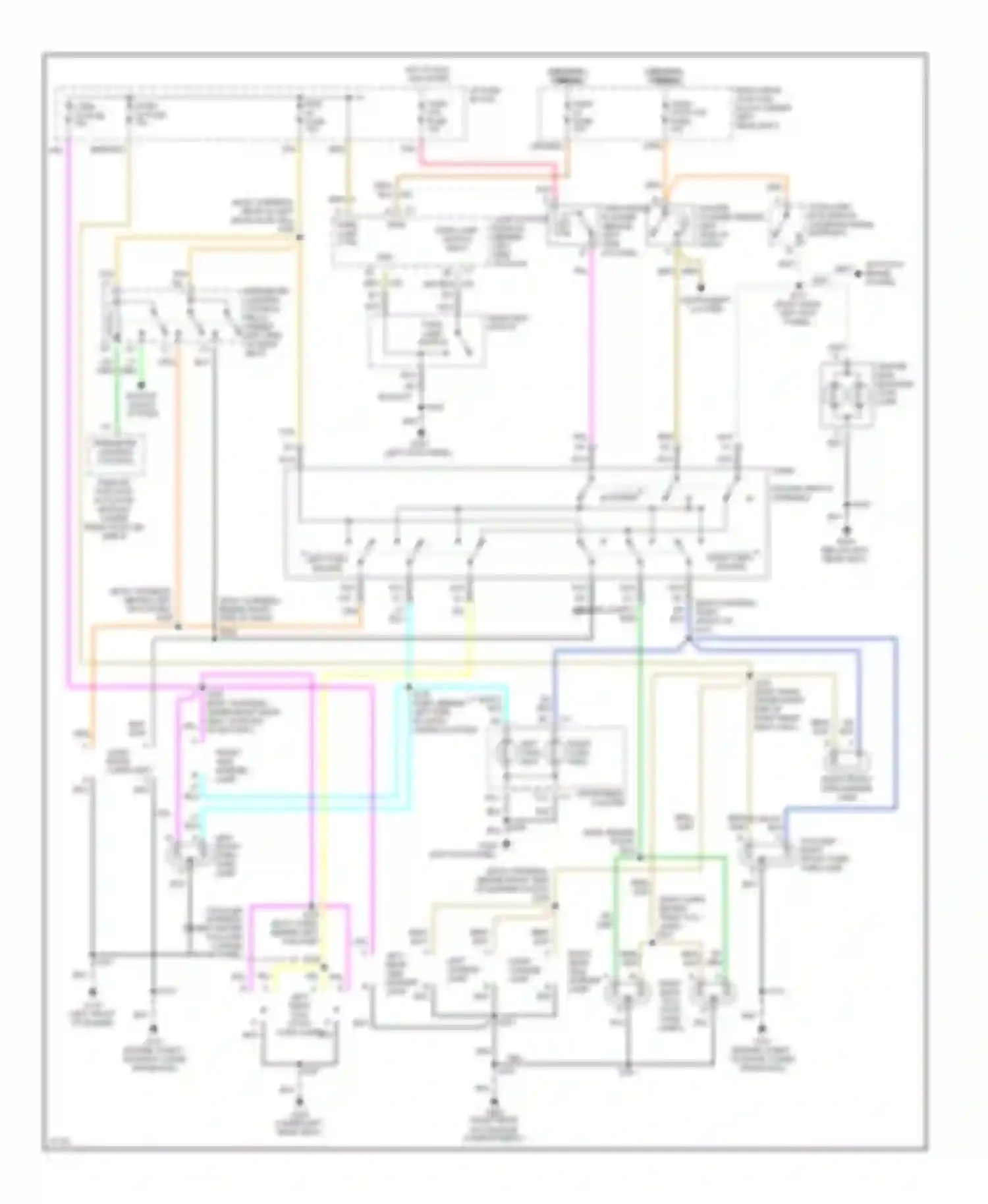Wiring diagram left turn, hazard for Oldsmobile Aurora I (1994-1999) (1 of 1)