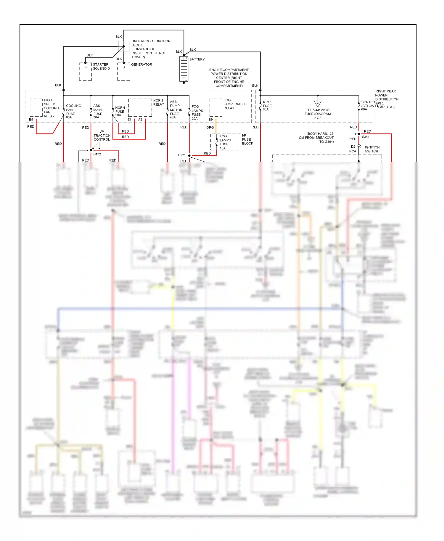 Oldsmobile Aurora I (1994-1999) remote function actuator module wiring diagram  (2 of 3)