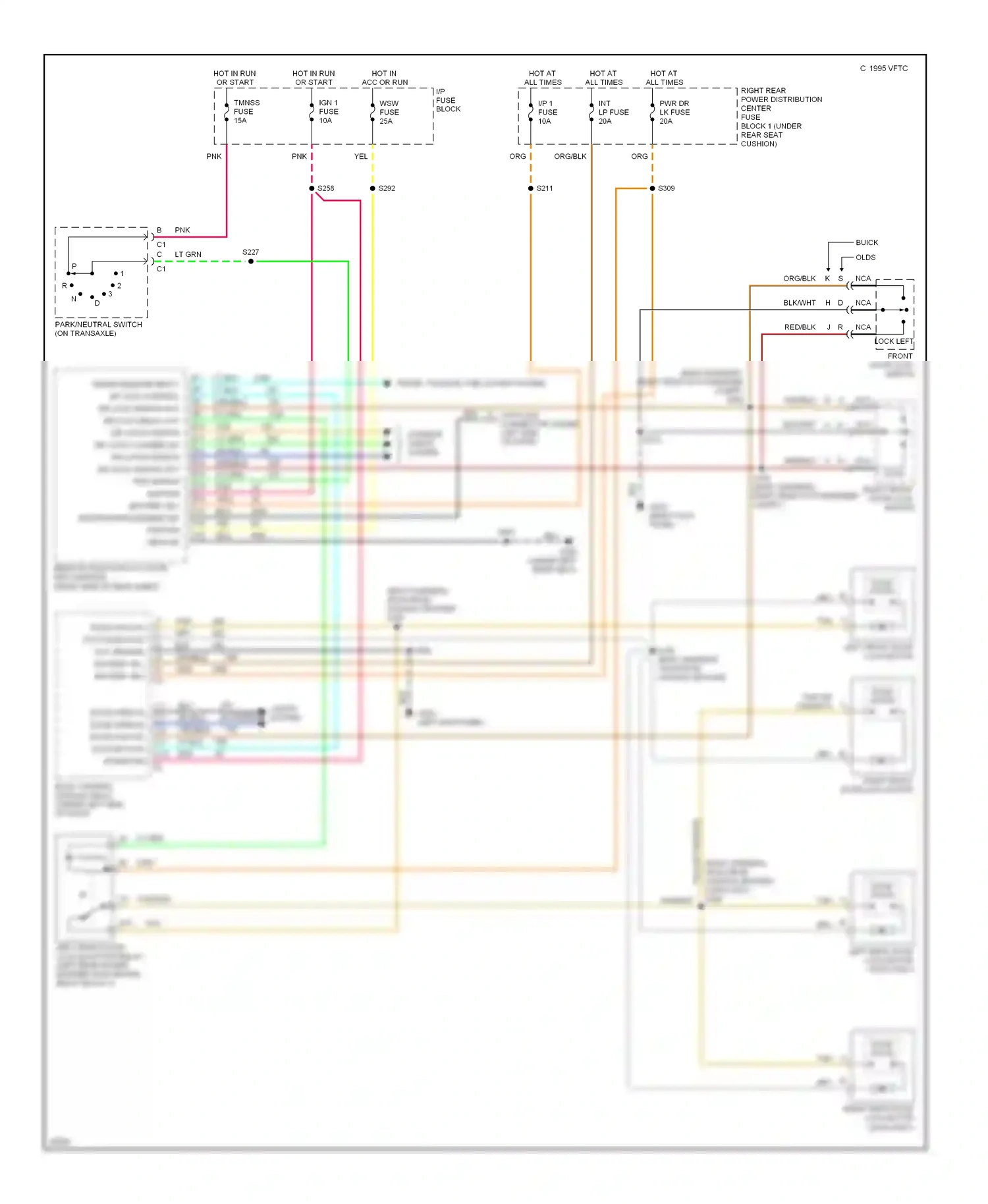 Oldsmobile Aurora I (1994-1999) remote function actuator (rfa) module wiring diagram  (1 of 1)