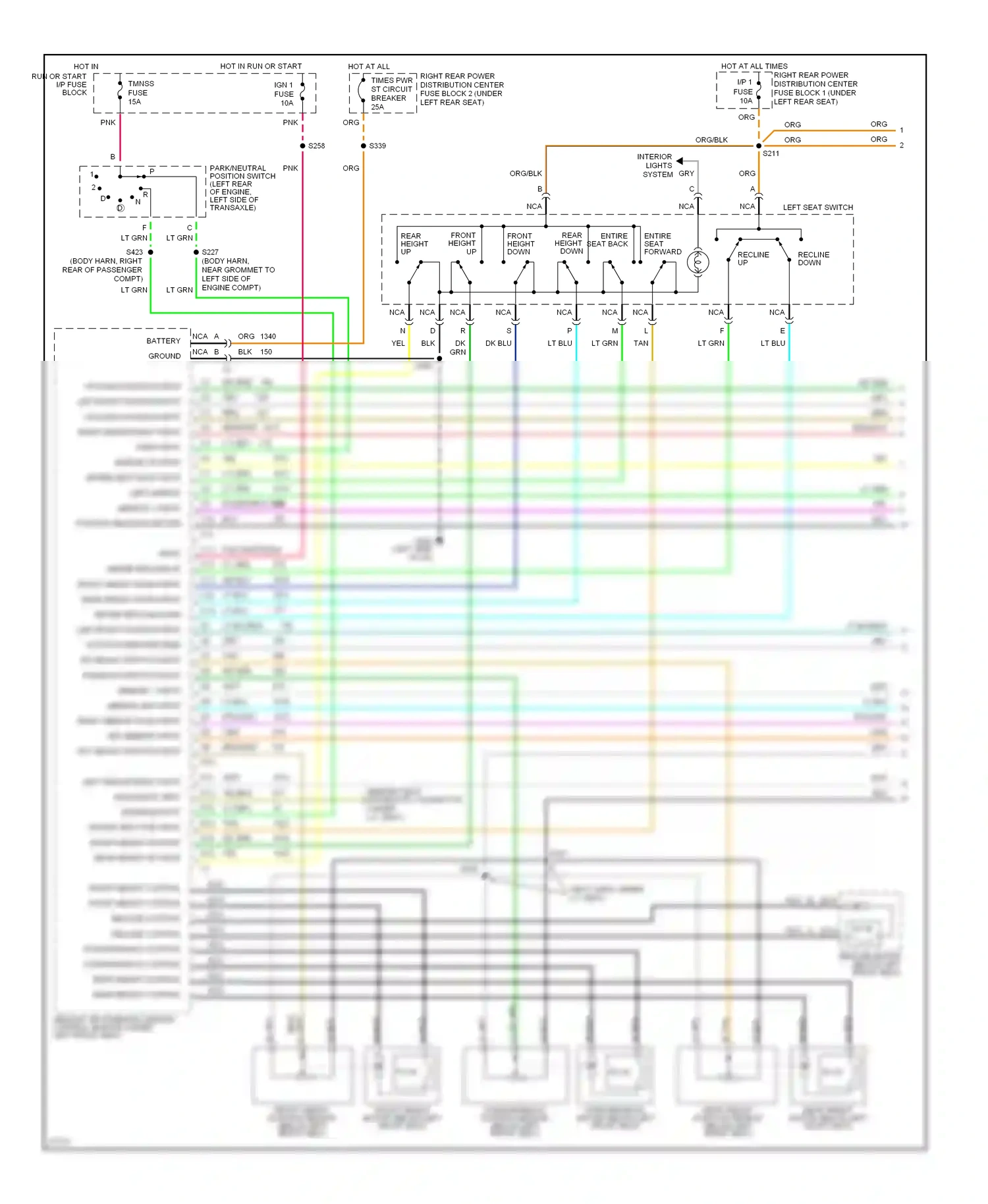 Oldsmobile Aurora I (1994-1999) reverse input wiring diagram  (1 of 1)