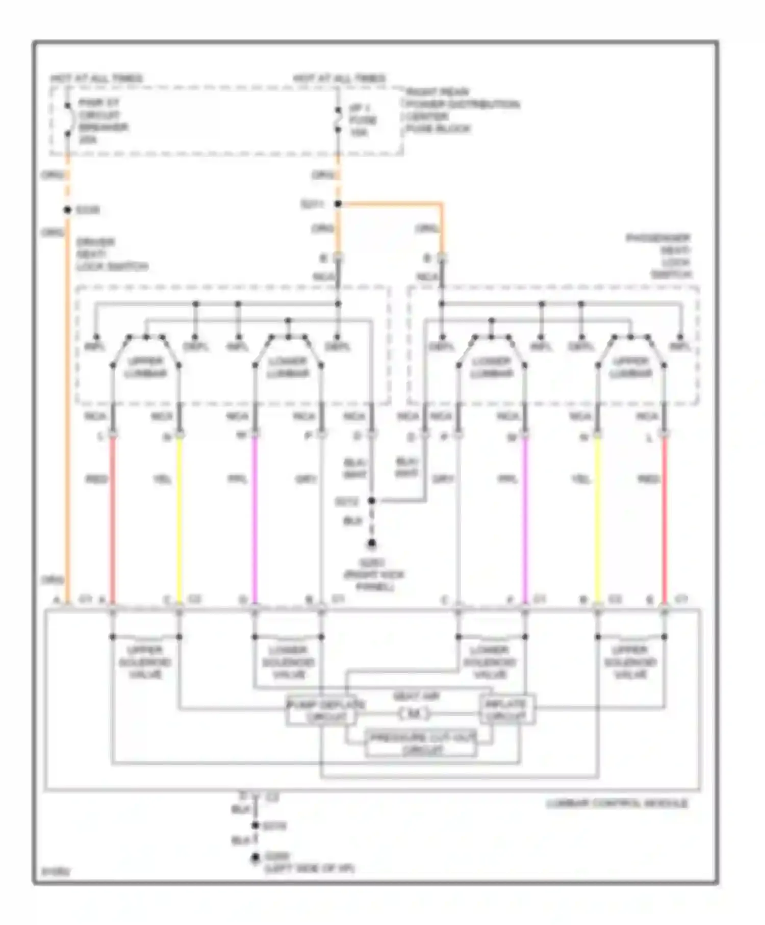 Wiring diagram upper solenoid valve for Oldsmobile Aurora I (1994-1999) (1 of 1)