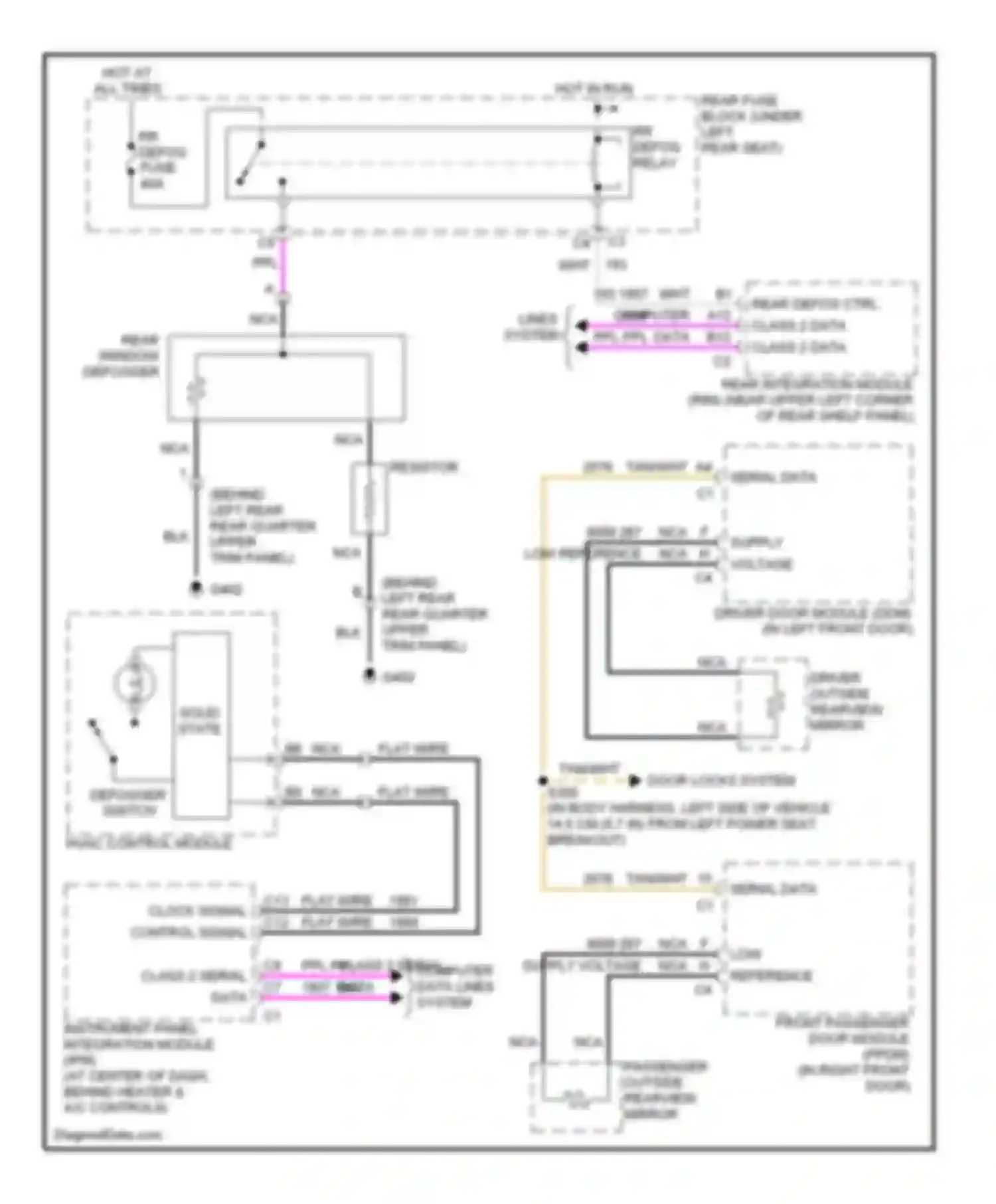 Aurora Oldsmobile II (1999-2003): Defogger circuit