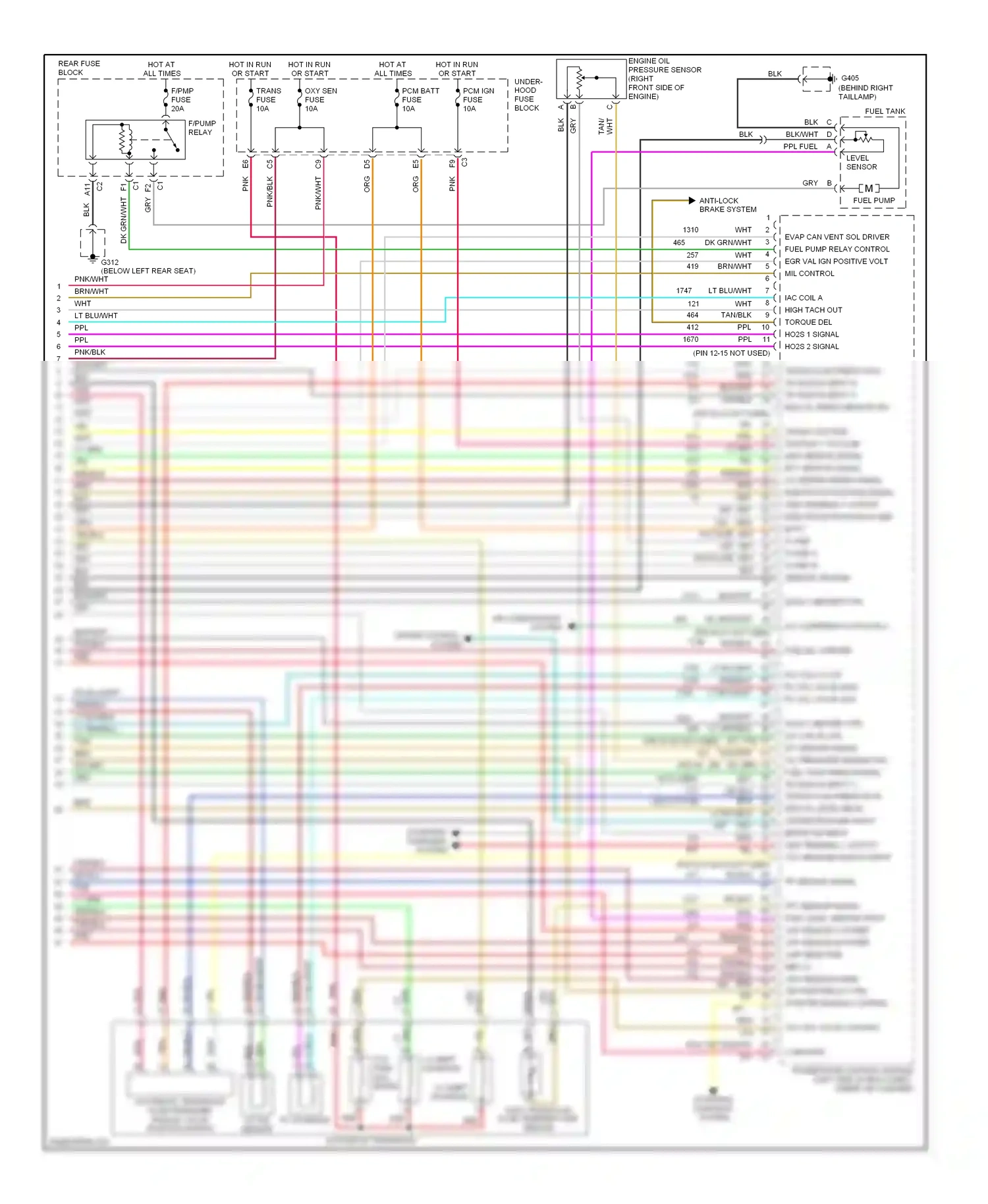 Oldsmobile Aurora II (1999-2003) auto transaxle fluid temperature sensor wiring diagram  (1 of 1)