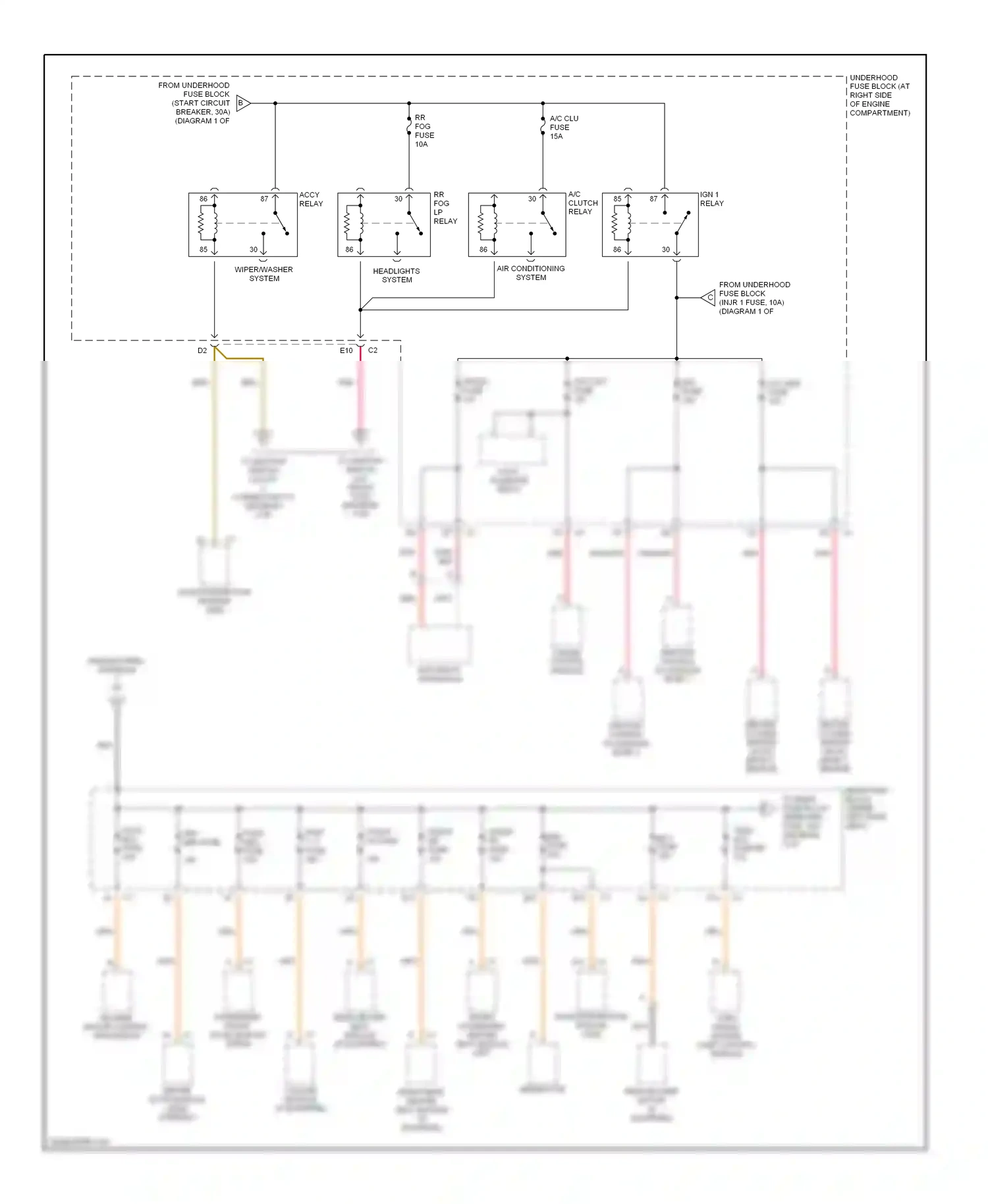 Oldsmobile Aurora II (1999-2003) blower motor control processor wiring diagram  (1 of 1)