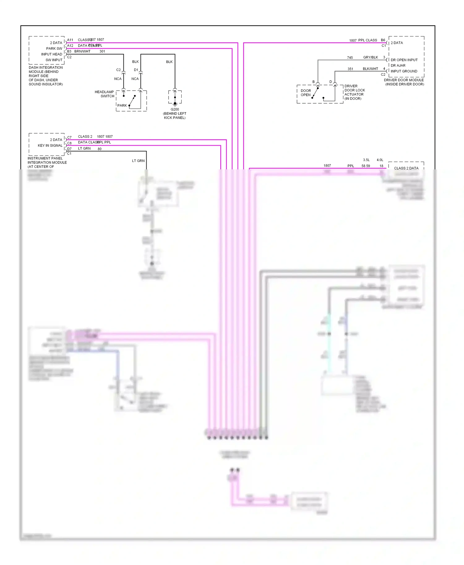 Oldsmobile Aurora II (1999-2003) class 2 data class 2 data wiring diagram  (1 of 1)