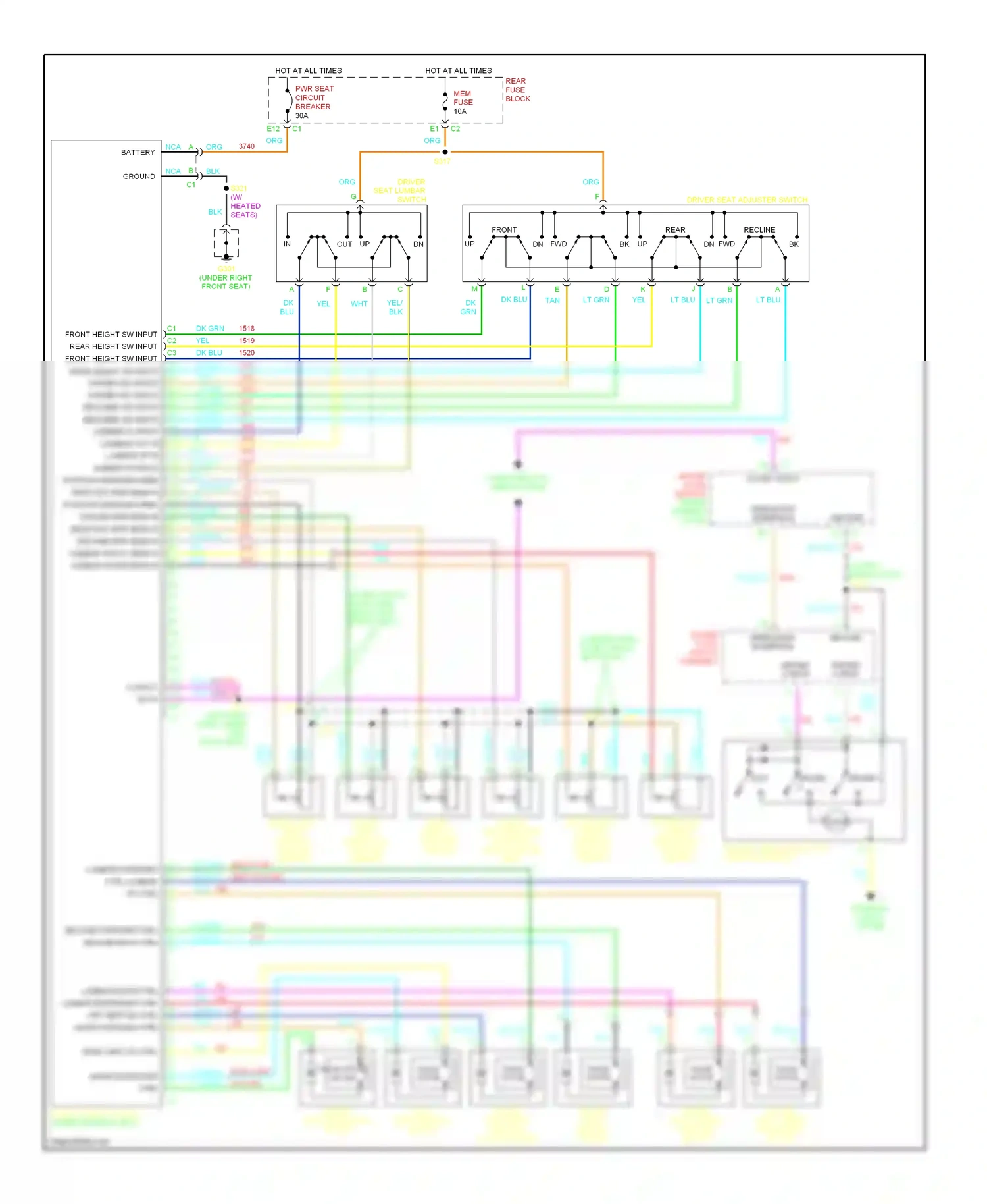 Oldsmobile Aurora II (1999-2003) driver 2 input wiring diagram  (2 of 2)