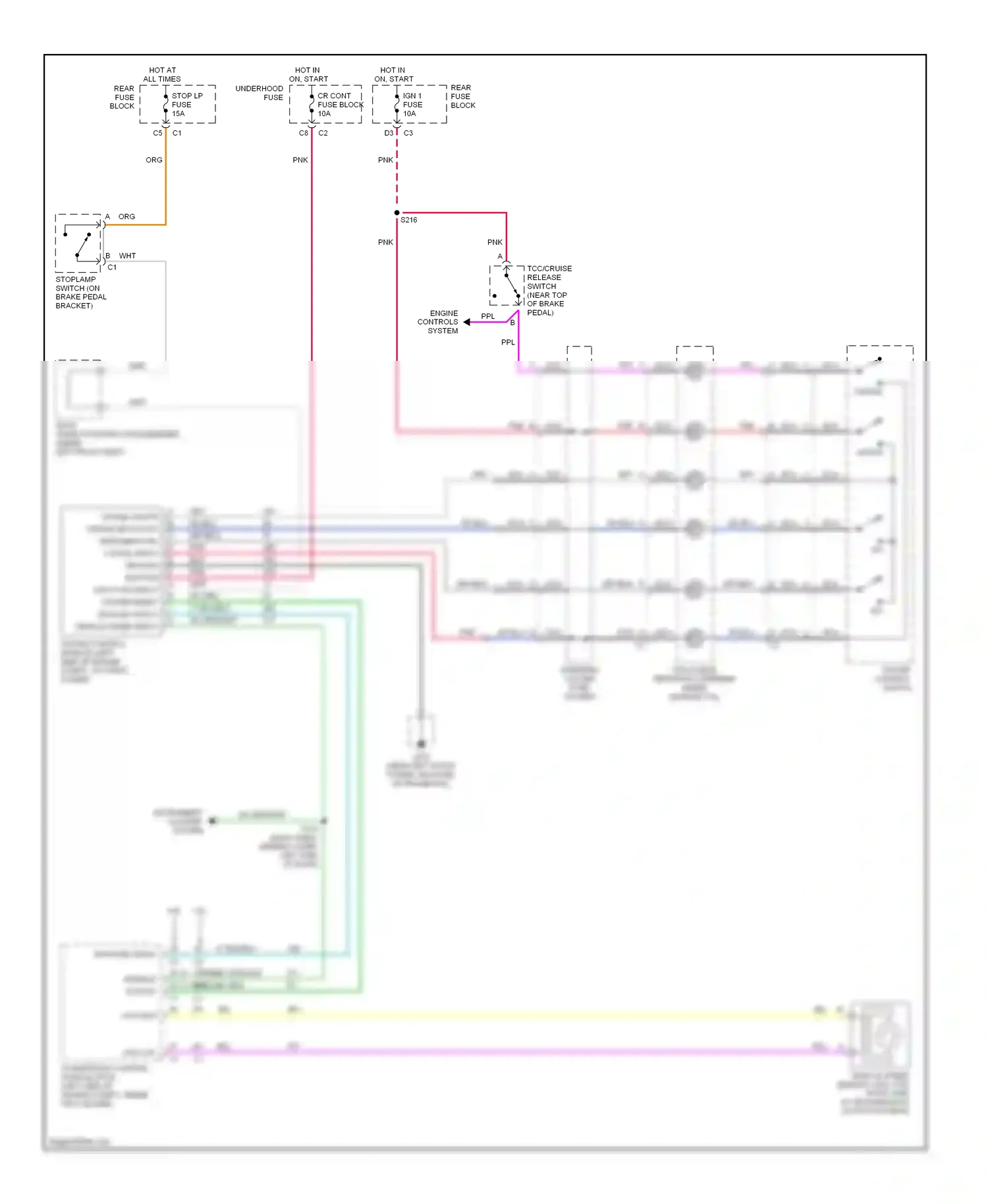 Oldsmobile Aurora II (1999-2003) engine controls system ppl wiring diagram  (1 of 1)