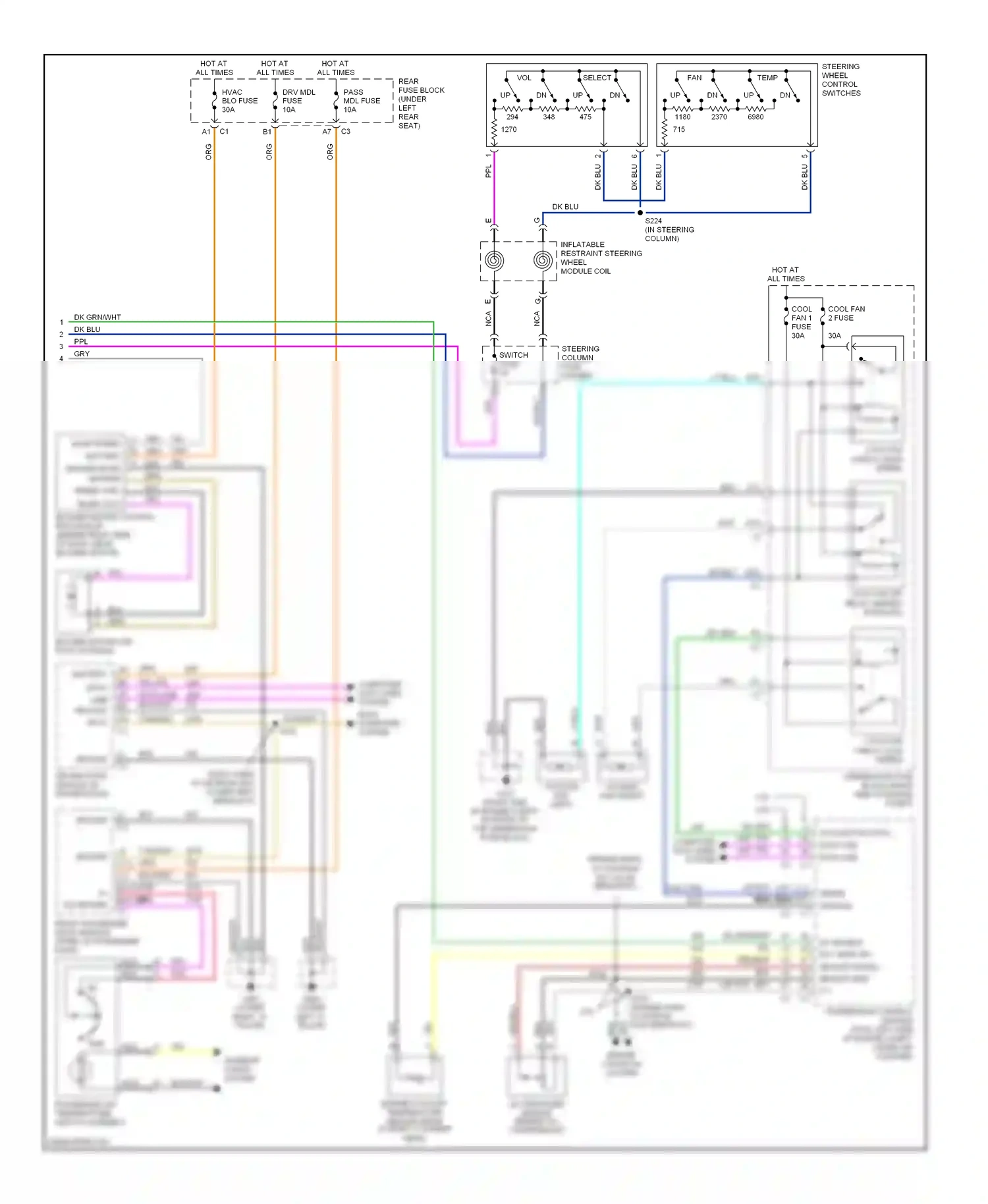 Oldsmobile Aurora II (1999-2003) engine controls system wiring diagram  (1 of 2)