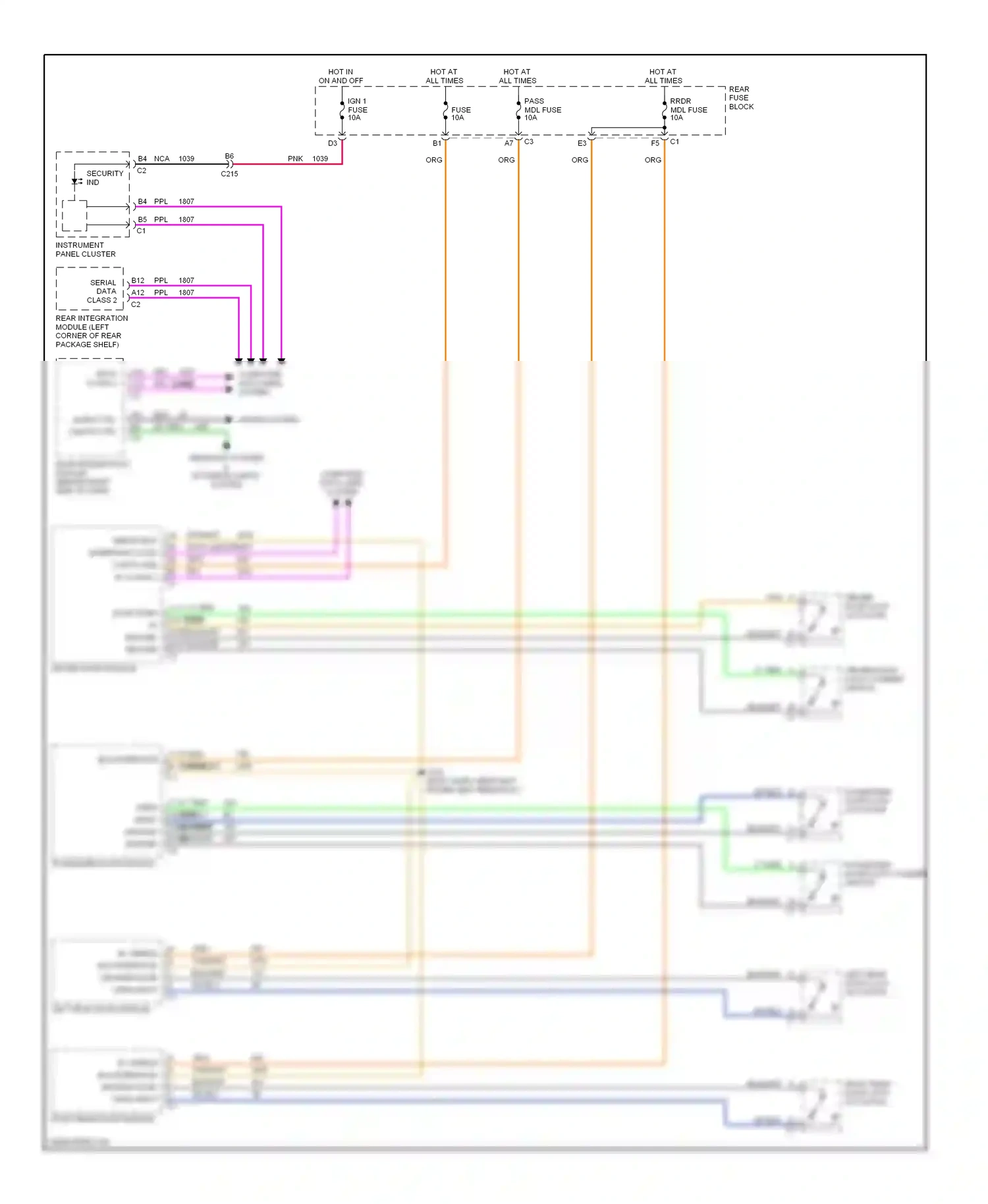 Oldsmobile Aurora II (1999-2003) serial data class 2 wiring diagram  (2 of 3)