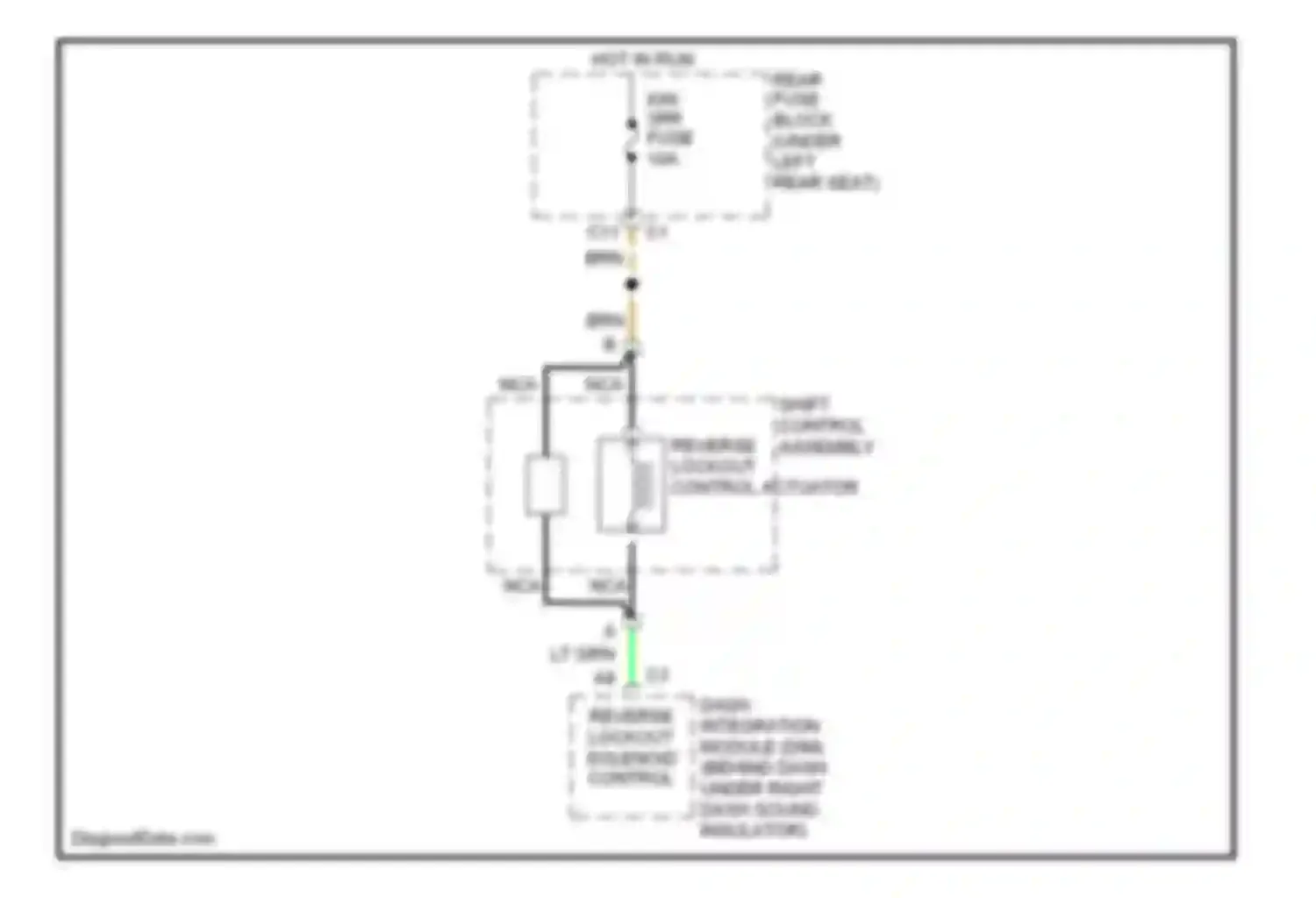Wiring diagram shift control assembly for Oldsmobile Aurora II (1999-2003) (2 of 2)