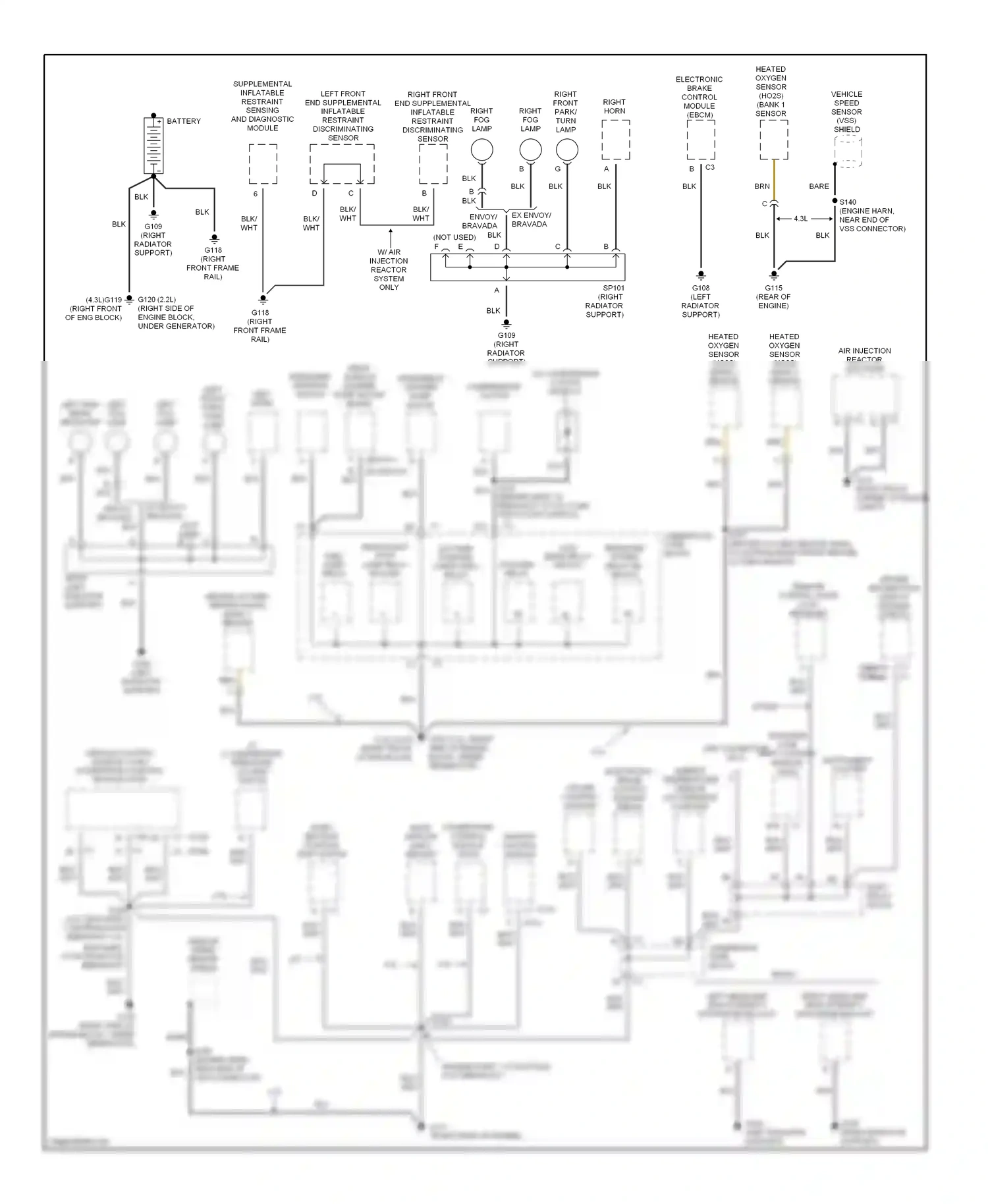 Oldsmobile Bravada II (1995-2001) powertrain control module (pcm) ignition control module wiring diagram  (1 of 1)