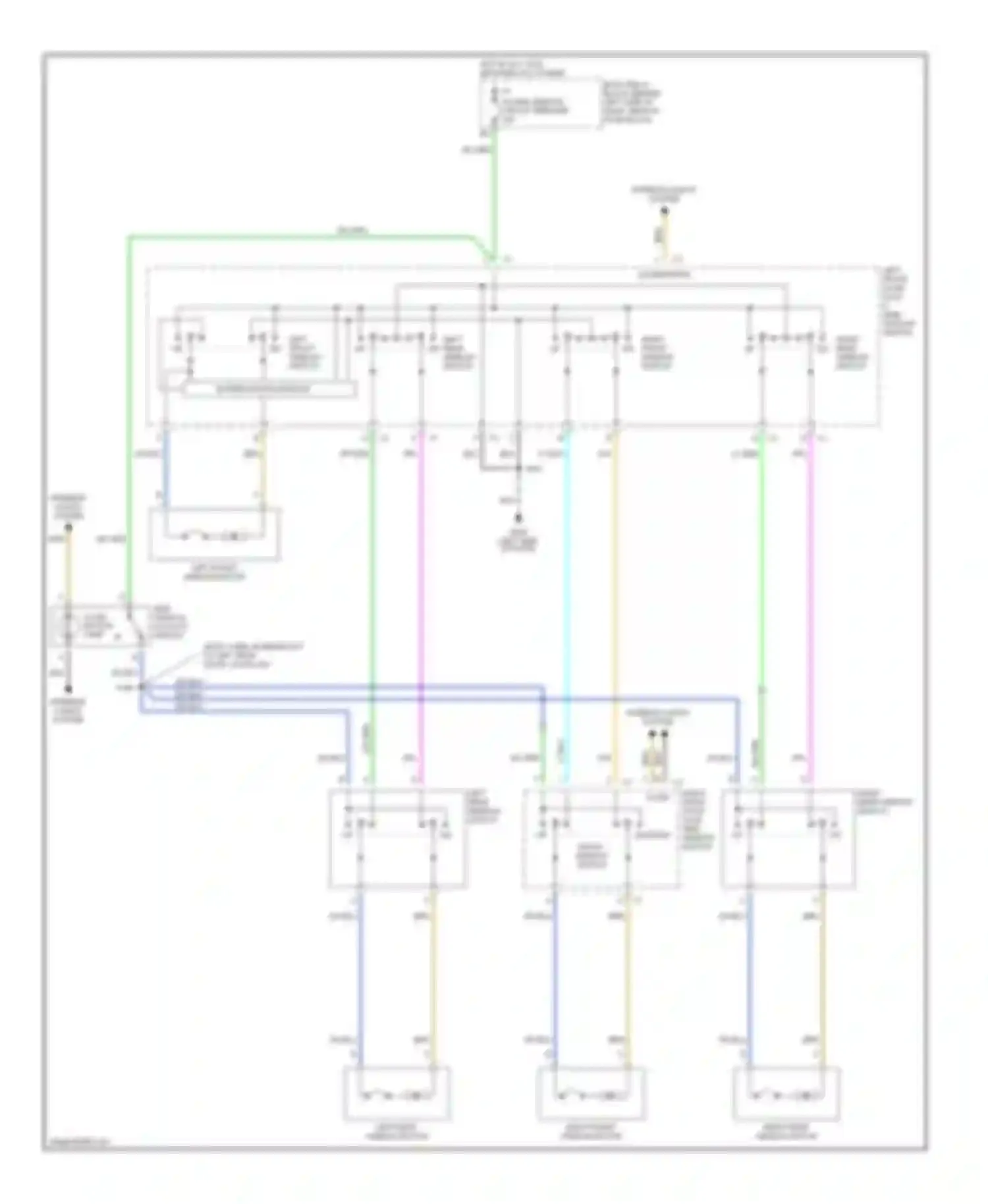 Wiring diagram right front window motor for Oldsmobile Bravada II (1995-2001) (2 of 2)