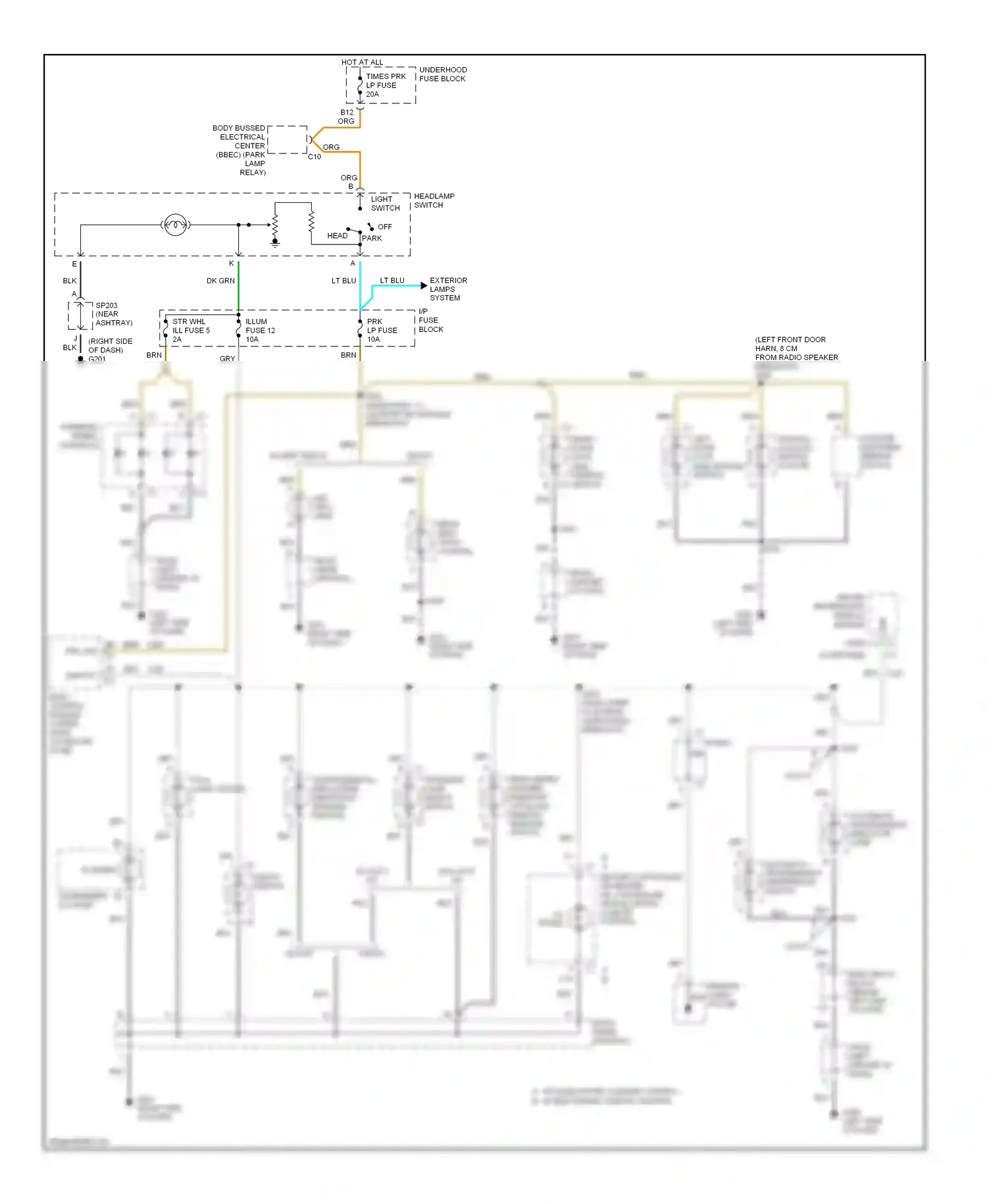 Oldsmobile Bravada II (1995-2001) transfer case select switch wiring diagram  (2 of 2)