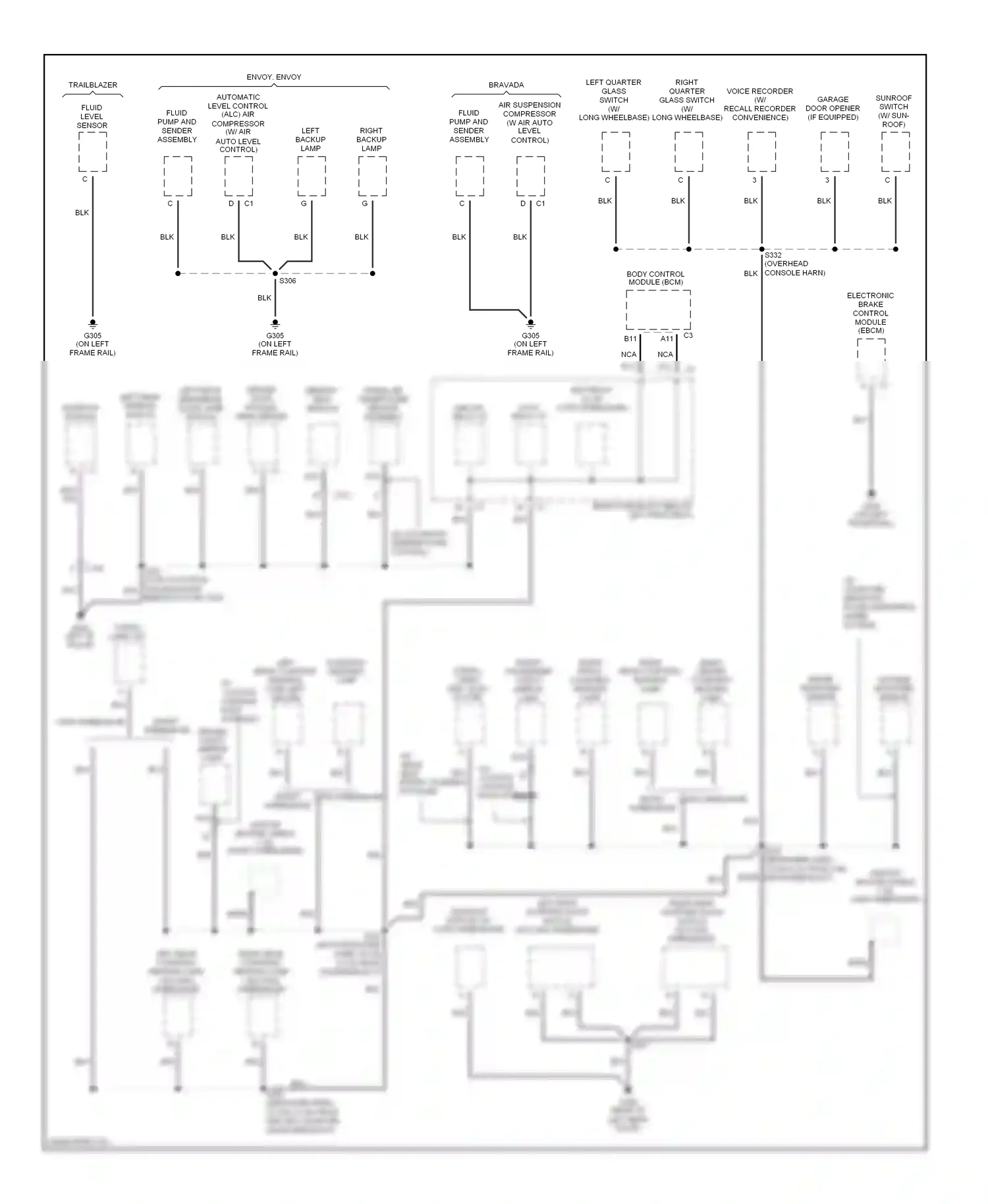 Oldsmobile Bravada III (2001-2004) bare wiring diagram  (2 of 4)
