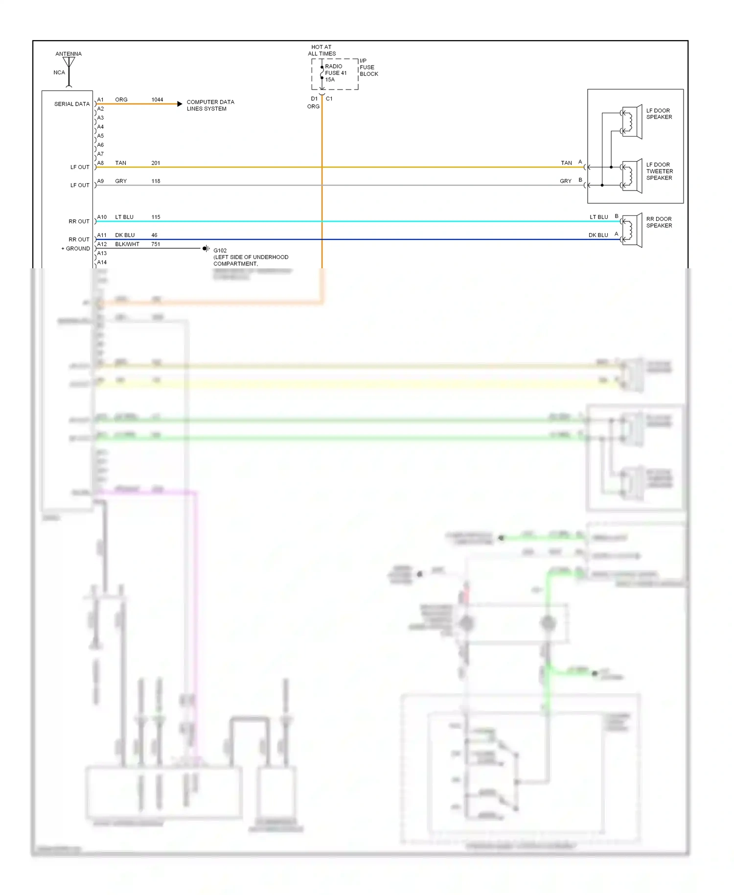 Oldsmobile Bravada III (2001-2004) body control module wiring diagram  (1 of 3)
