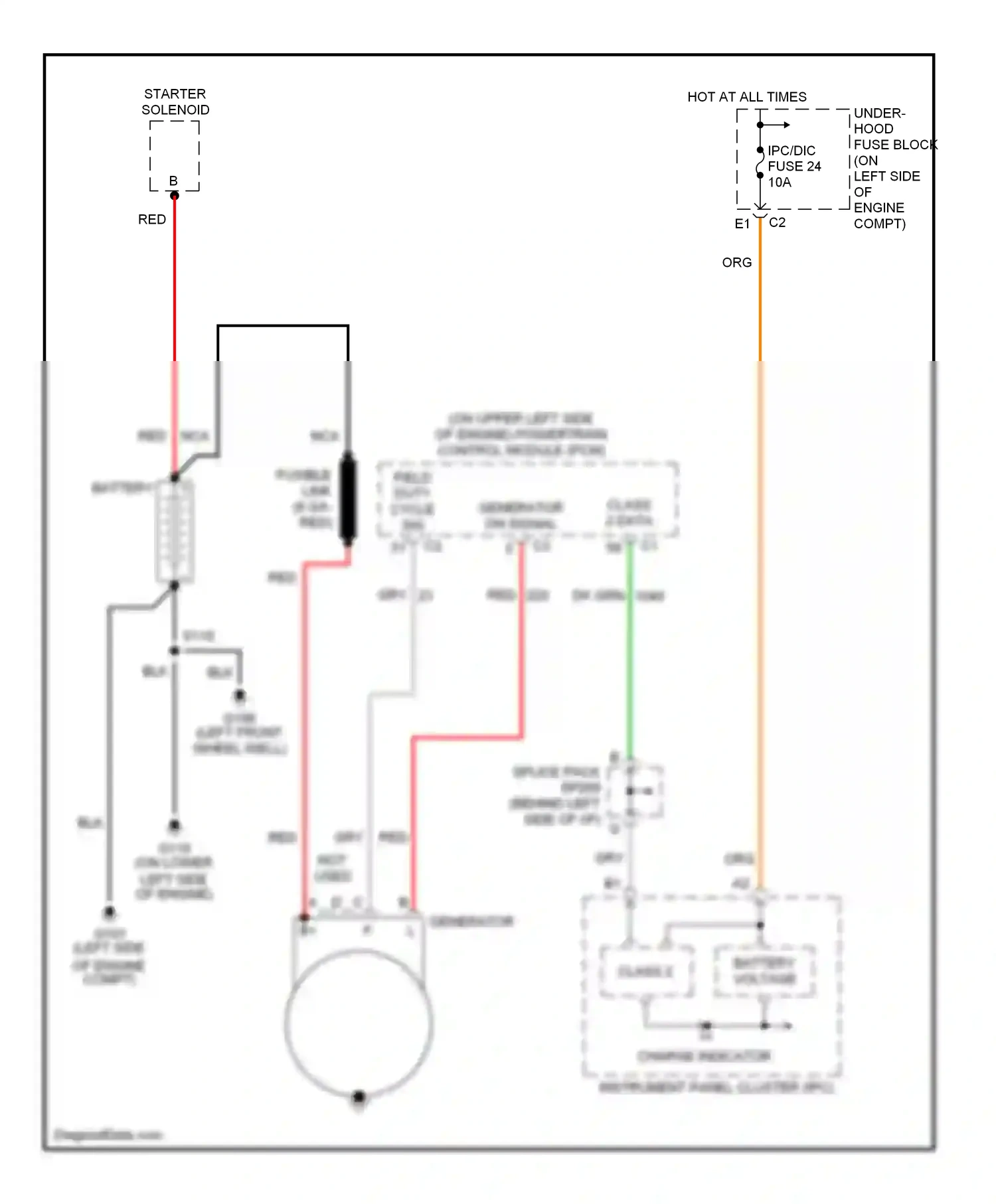 Oldsmobile Bravada III (2001-2004) class 2 data wiring diagram  (1 of 3)