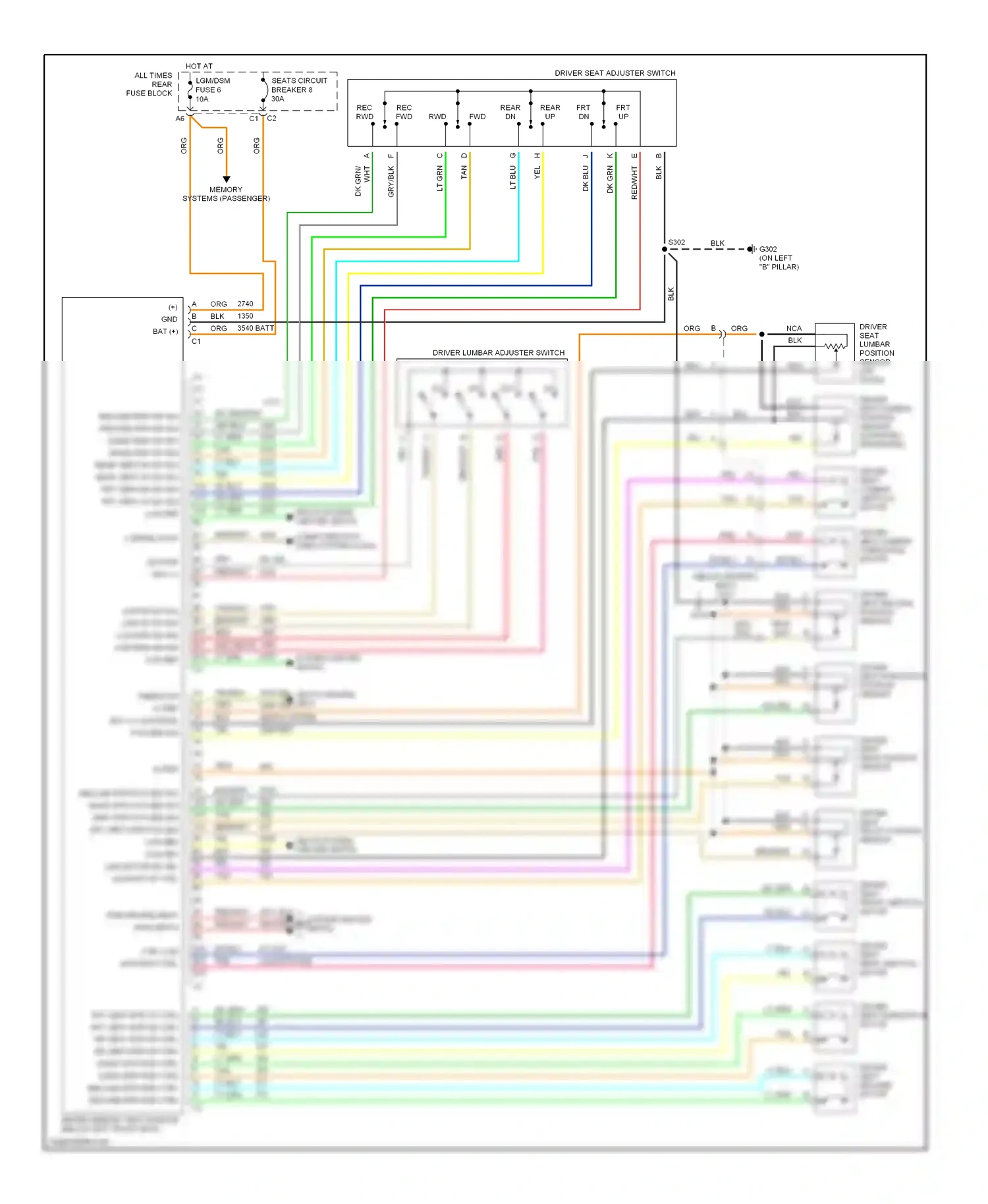 Oldsmobile Bravada III (2001-2004) computer data lines system class 2 serial data wiring diagram  (1 of 2)