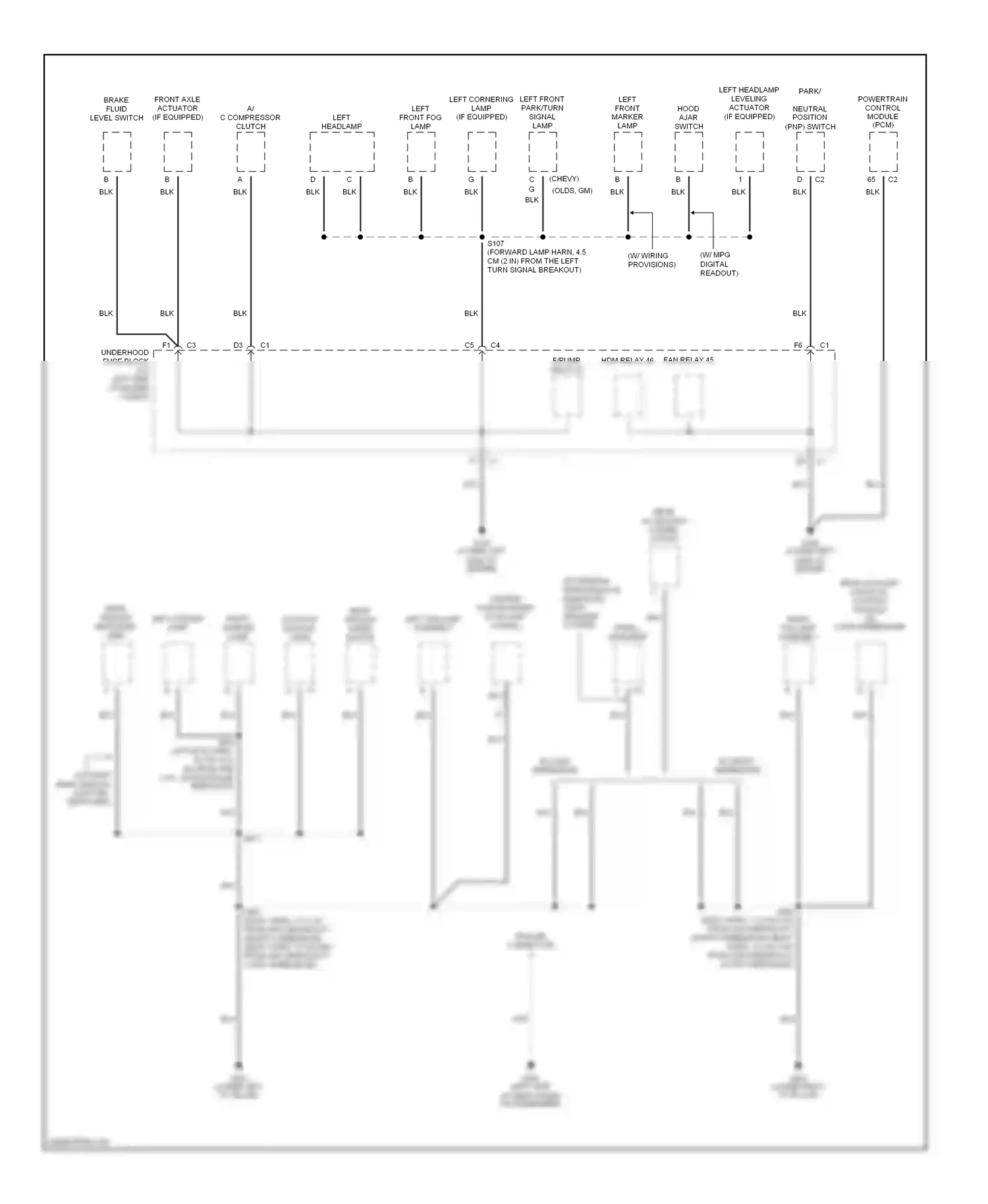 Oldsmobile Bravada III (2001-2004) powertrain control module (pcm) wiring diagram  (1 of 4)