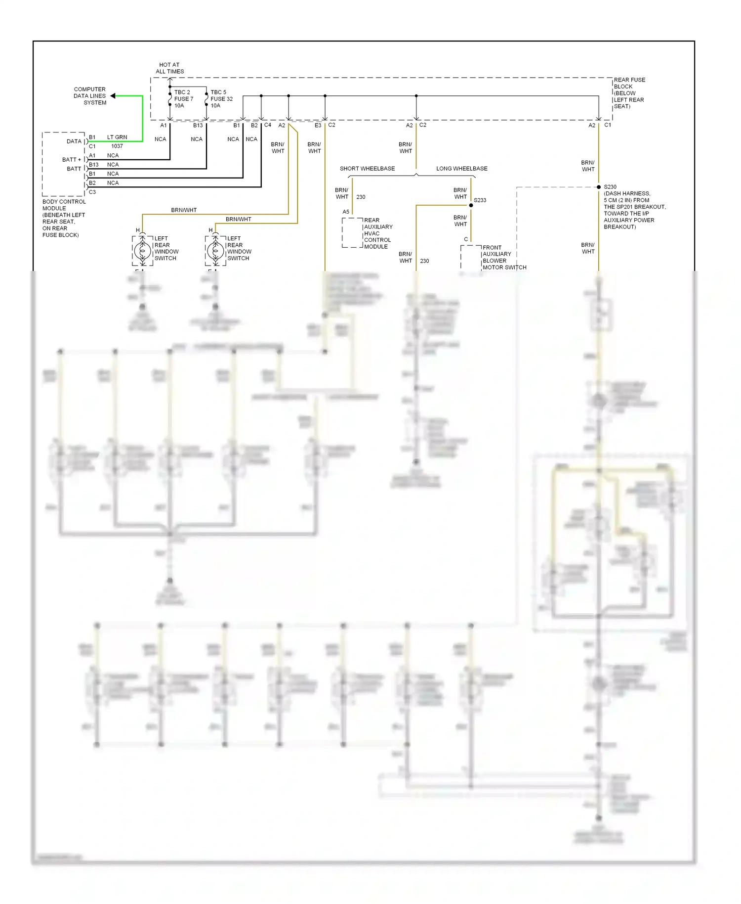 Oldsmobile Bravada III (2001-2004) right control switch wiring diagram  (1 of 1)