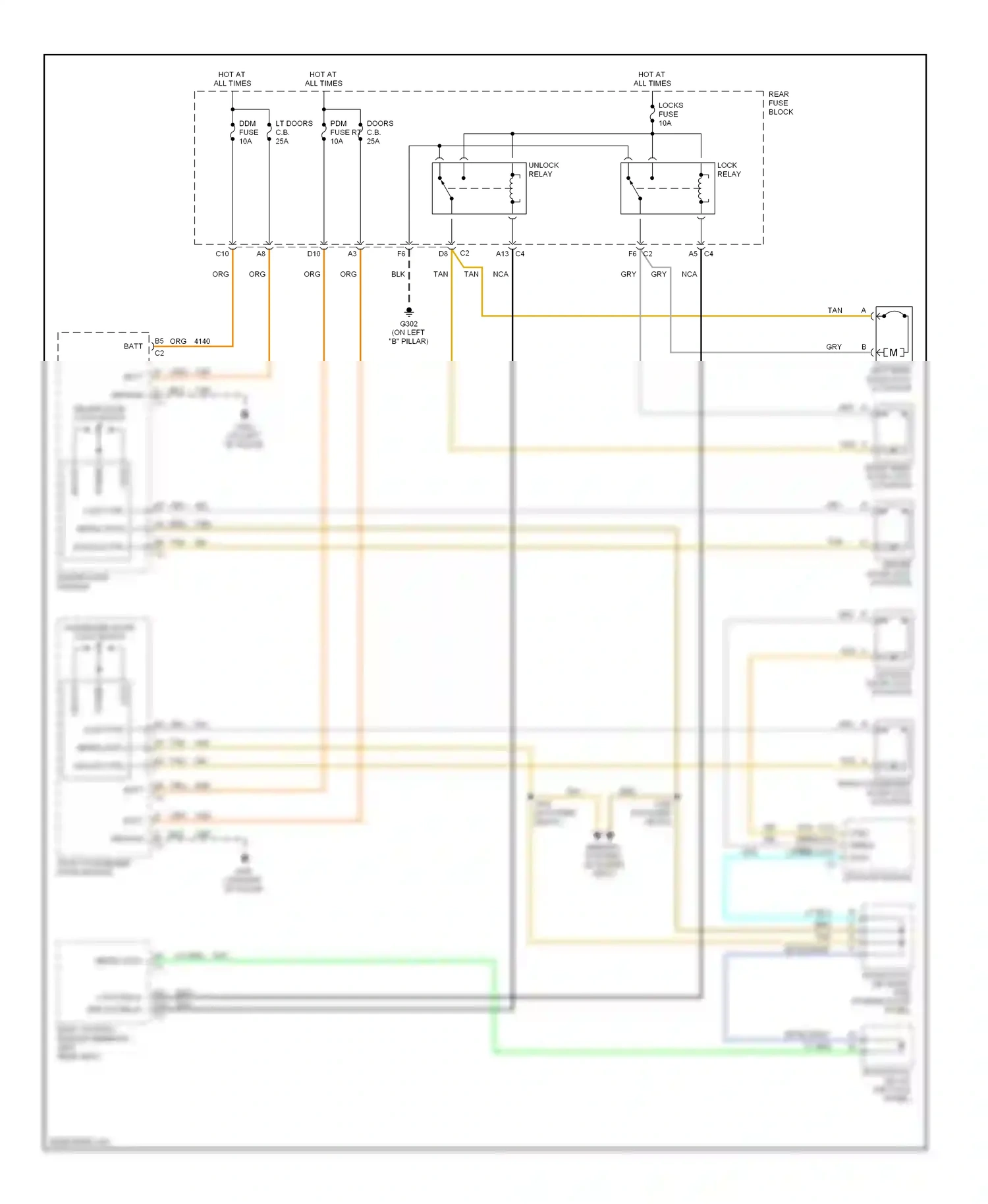 Oldsmobile Bravada III (2001-2004) unlock ctrl wiring diagram  (1 of 1)