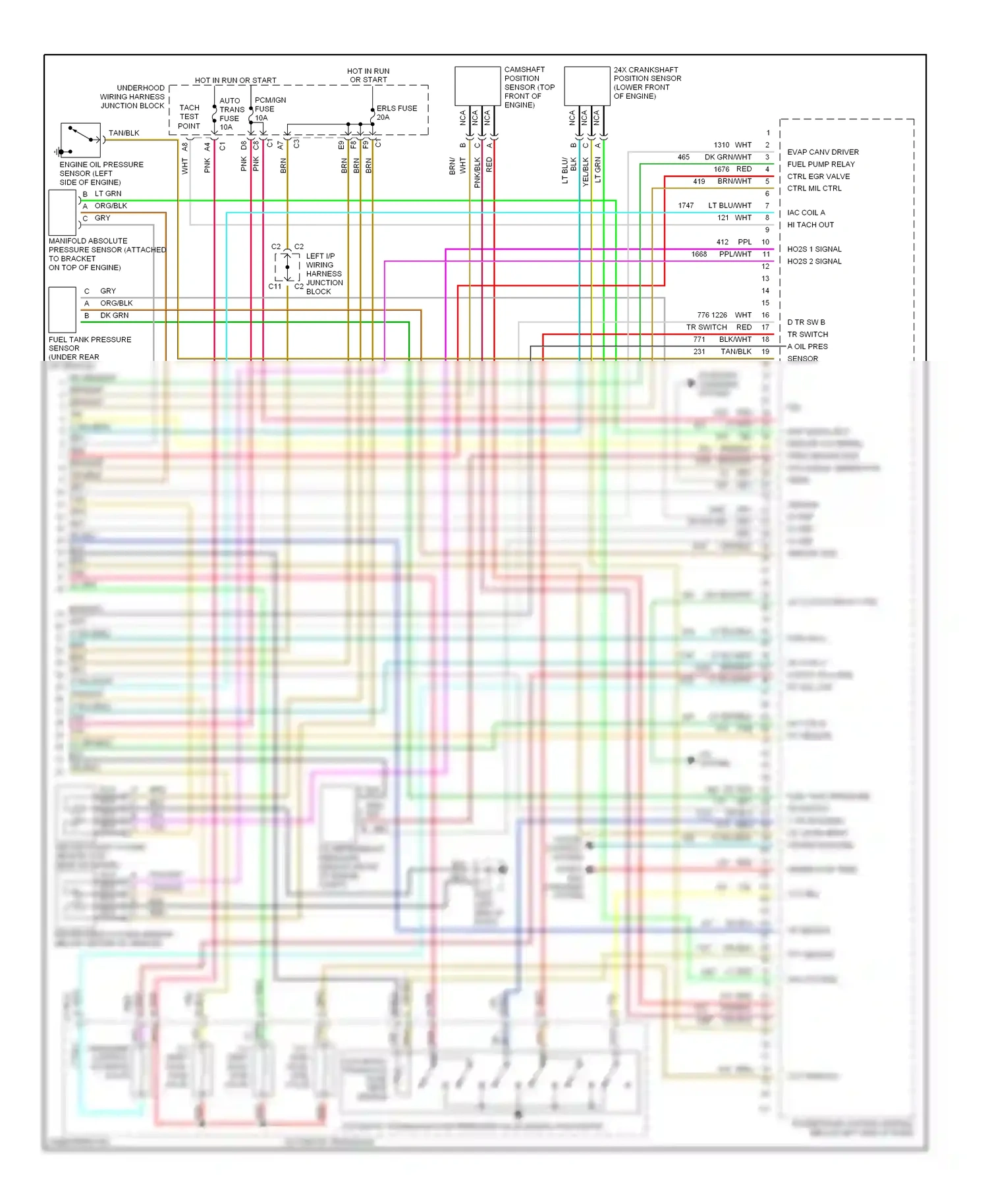 Wiring diagram a/c system for Oldsmobile Cutlass VI (1997-1999) (1 of 1)