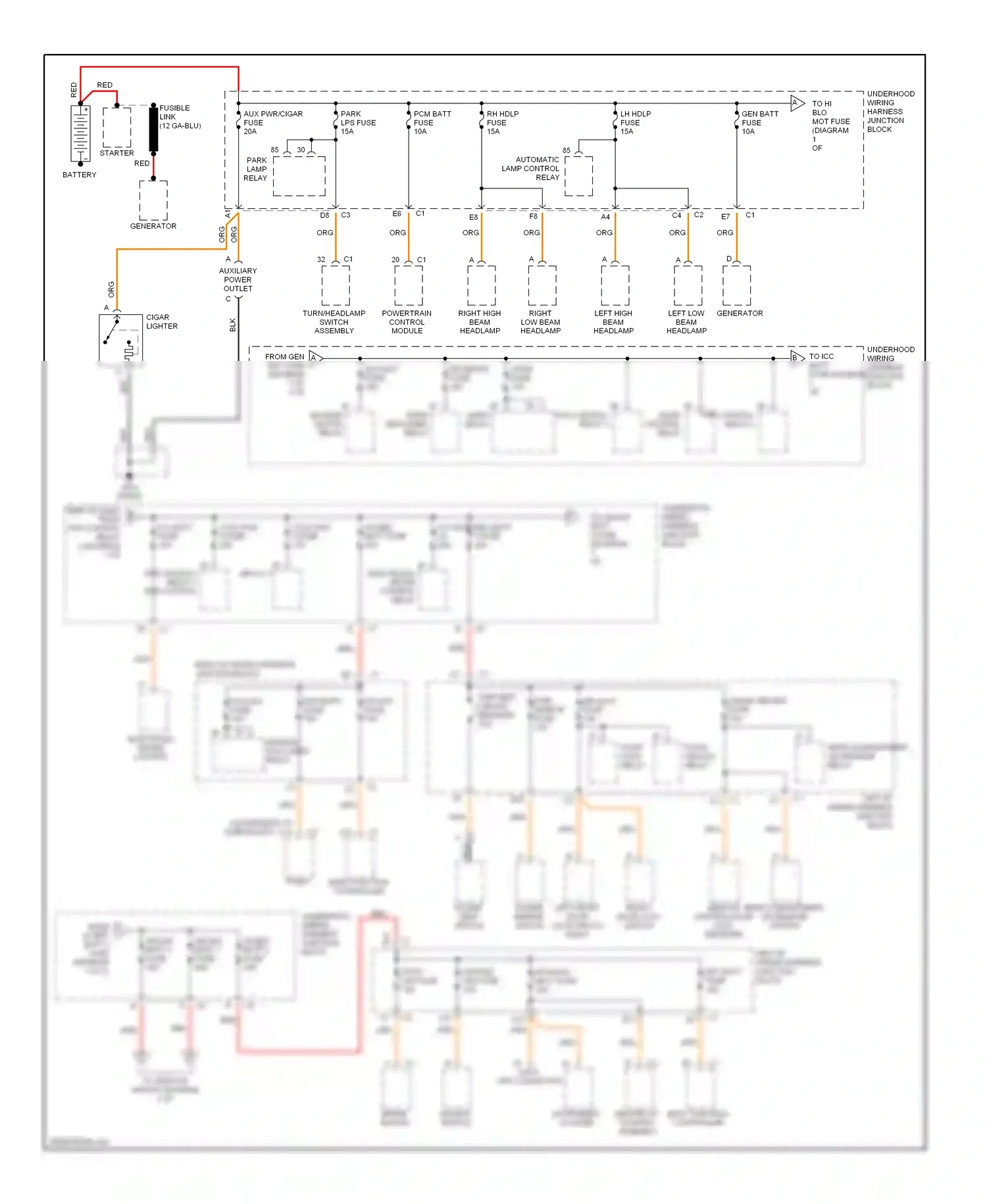 Wiring diagram blk for Oldsmobile Cutlass VI (1997-1999) (23 of 35)