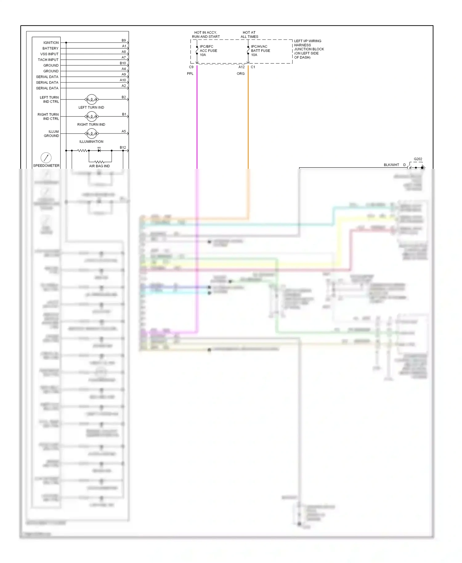 Wiring diagram brake ind. ctrl for Oldsmobile Cutlass VI (1997-1999) (1 of 1)