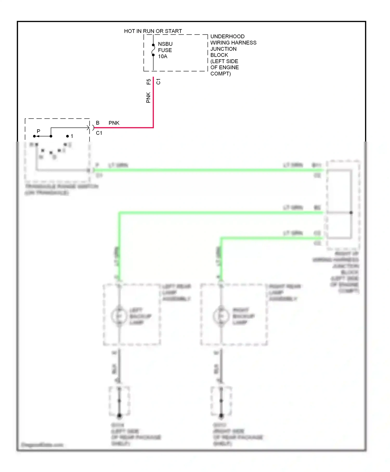 Wiring diagram lt grn for Oldsmobile Cutlass VI (1997-1999) (3 of 13)