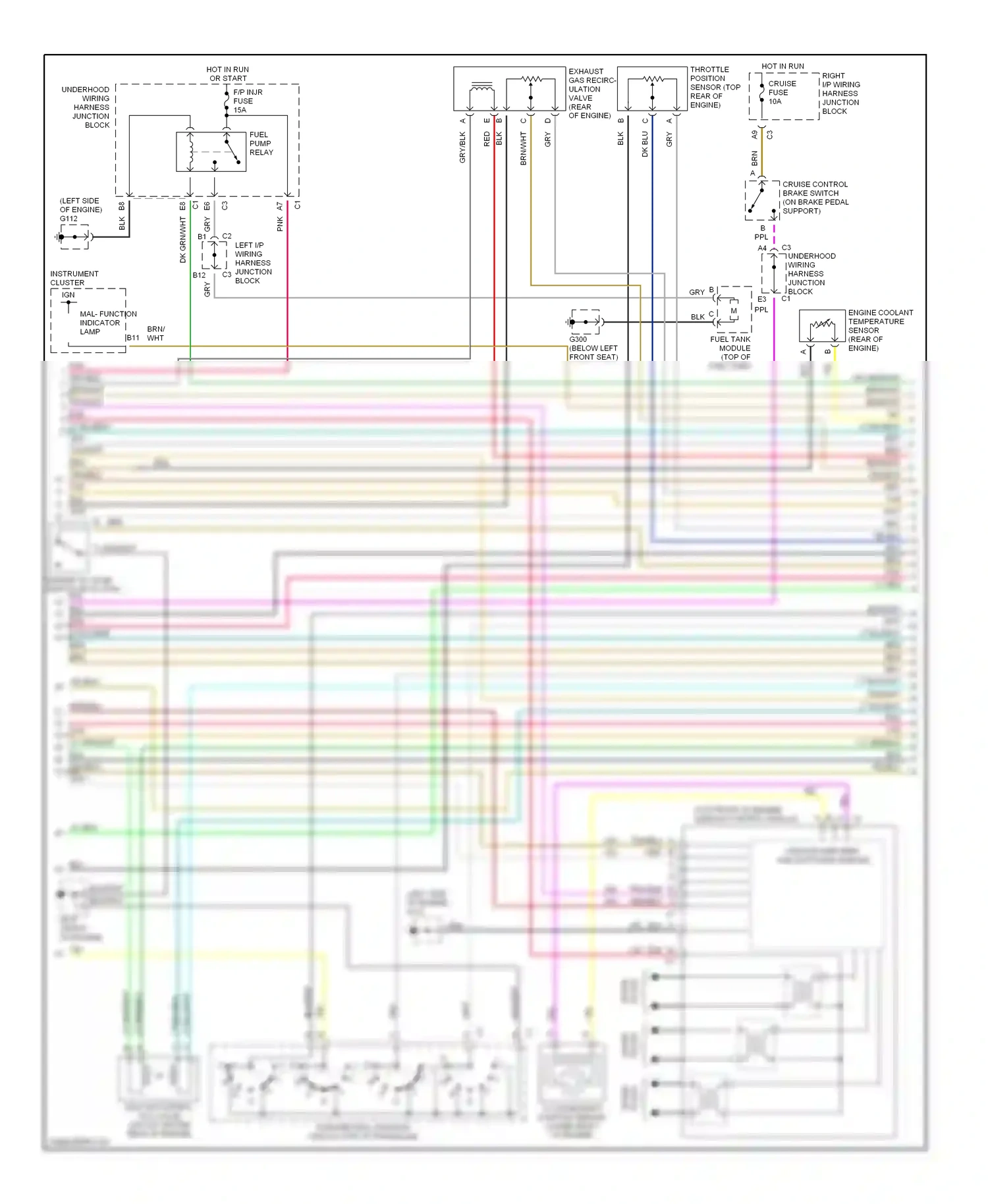 Wiring diagram mal- function indicator lamp for Oldsmobile Cutlass VI (1997-1999) (1 of 1)