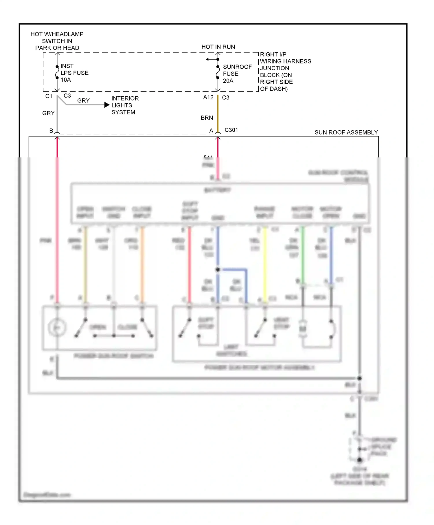 Wiring diagram range input for Oldsmobile Cutlass VI (1997-1999) (1 of 1)