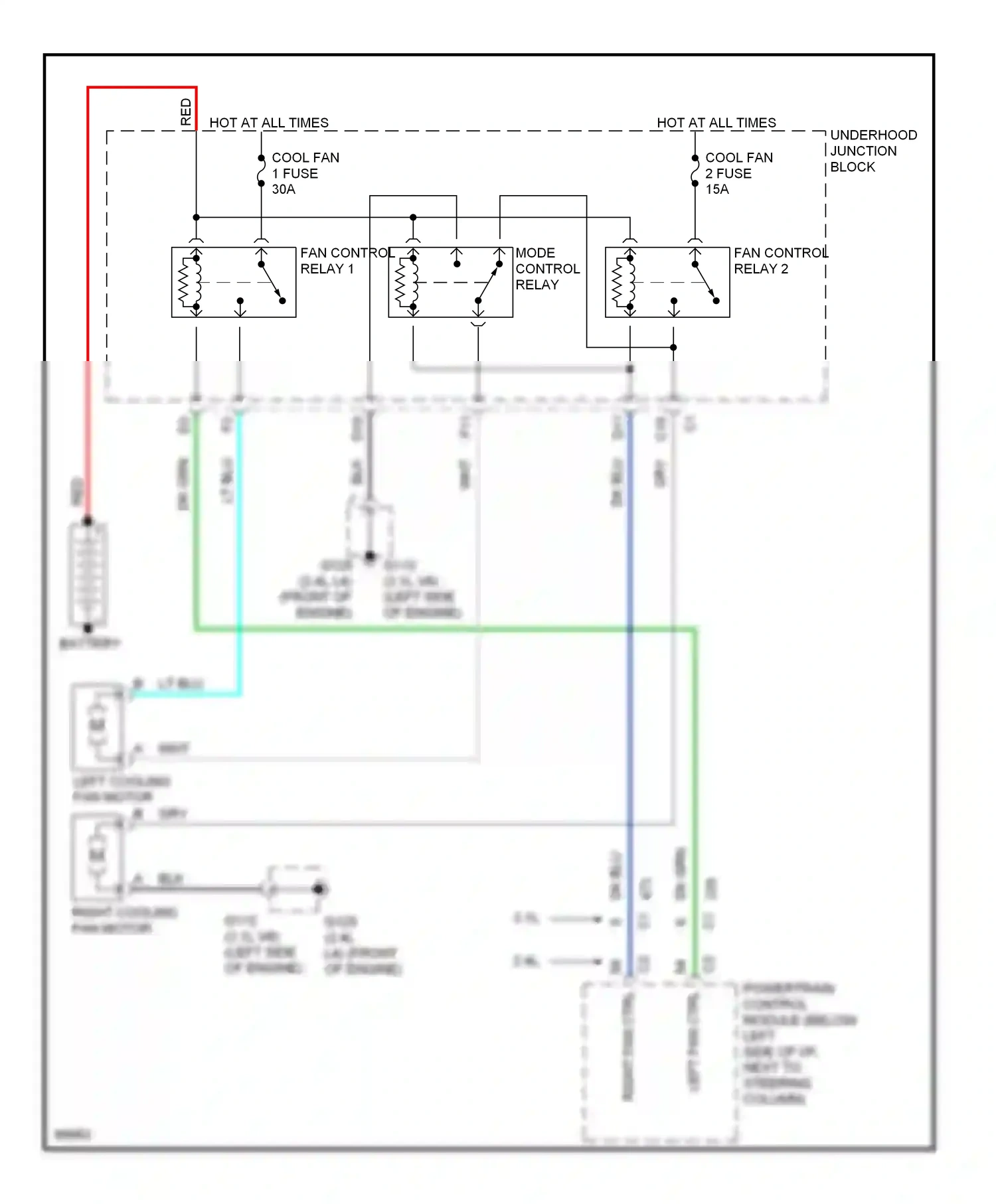 Wiring diagram right fan ctrl for Oldsmobile Cutlass VI (1997-1999) (2 of 2)