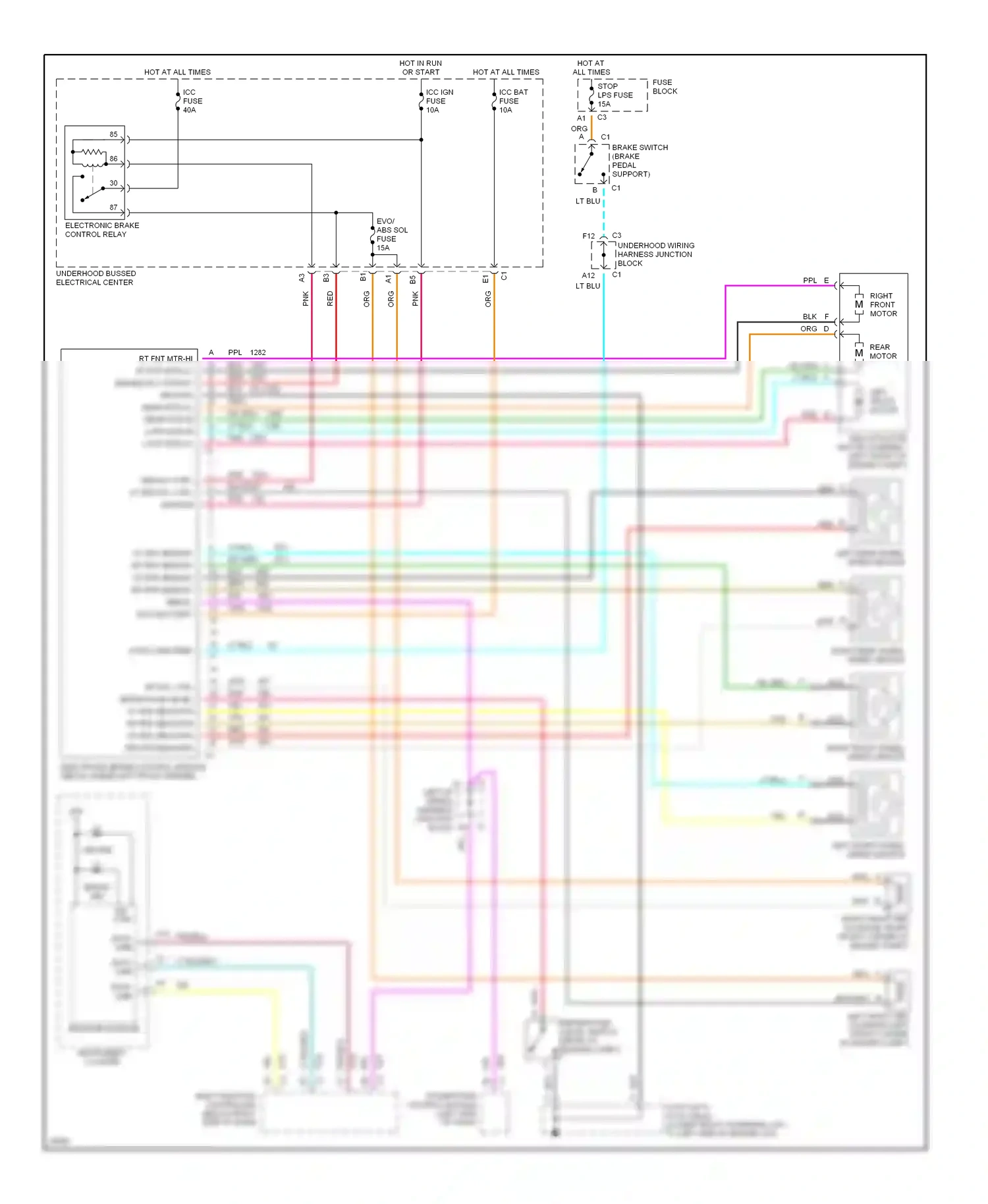 Wiring diagram right front motor for Oldsmobile Cutlass VI (1997-1999) (1 of 1)