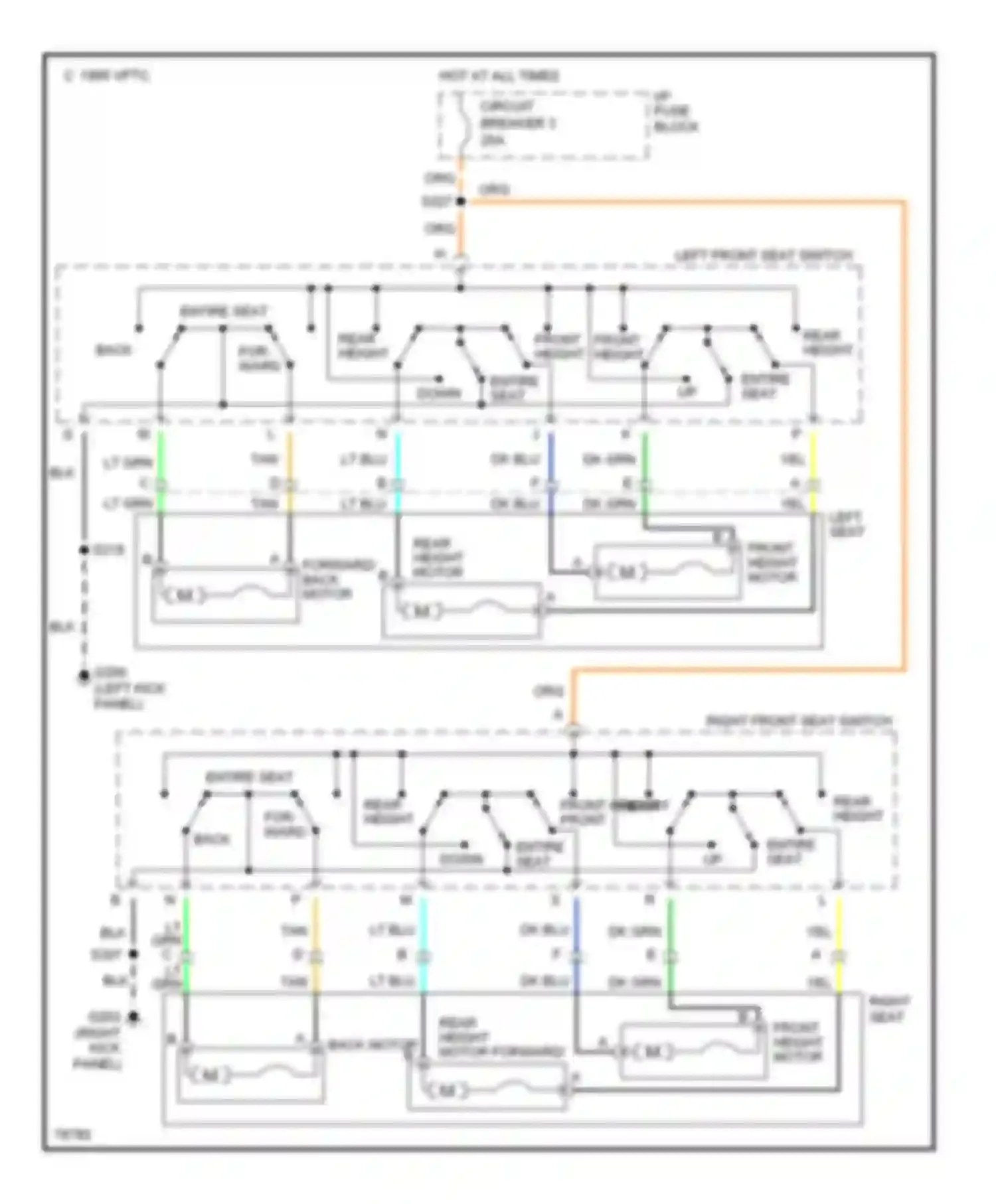 Eighty-Eight Oldsmobile X (1992-1999): 6-way power seat circuit