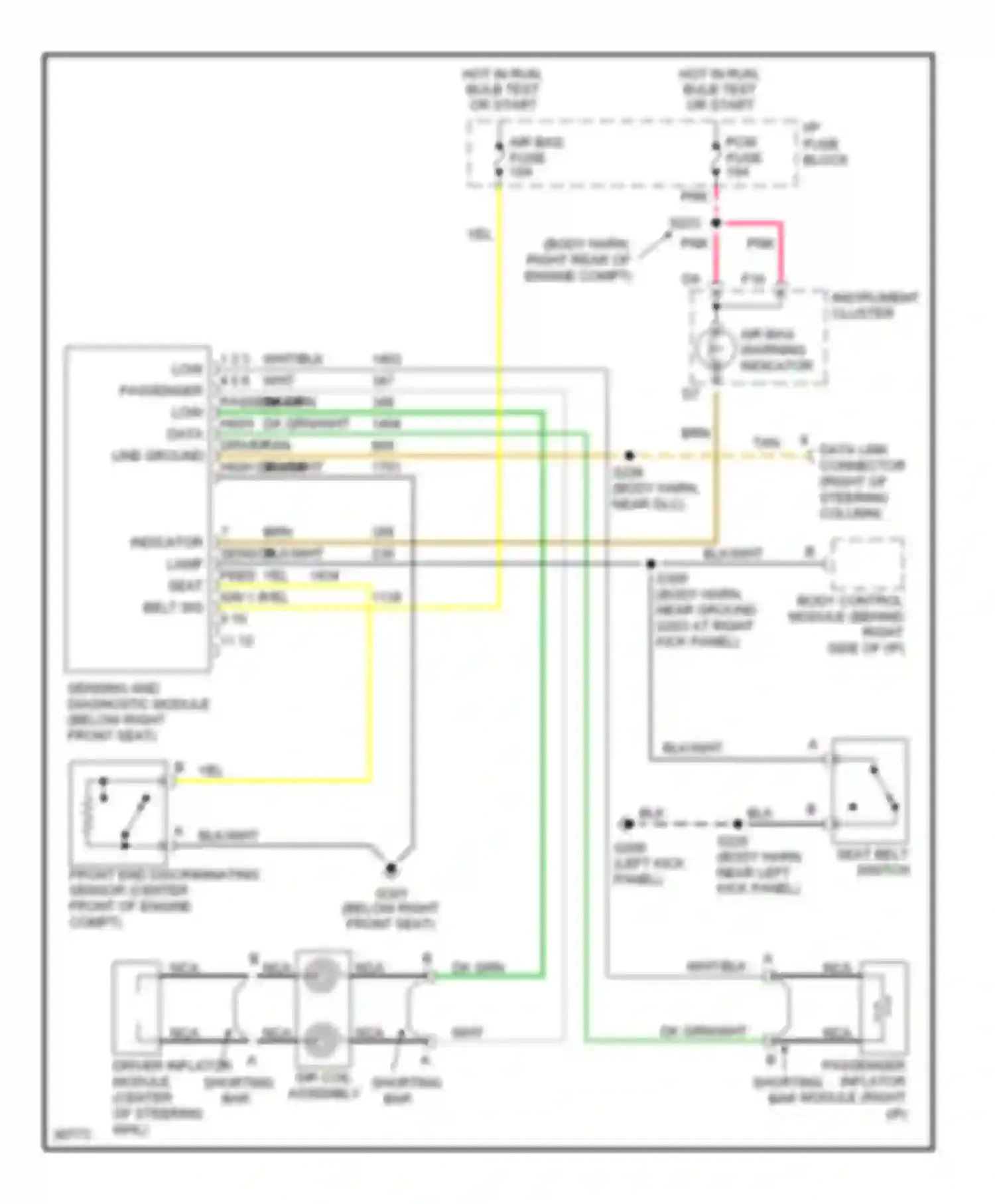 Eighty-Eight Oldsmobile X (1992-1999): Supplemental restraint circuit