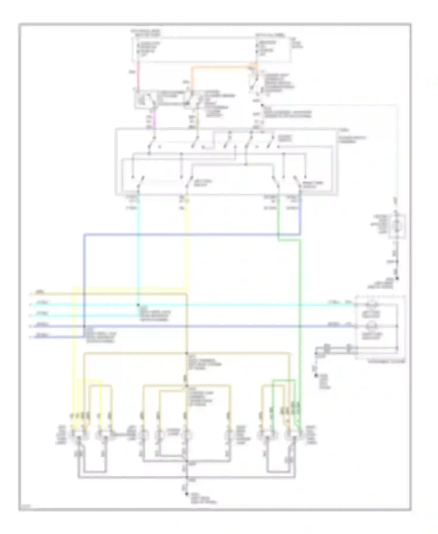 Wiring diagram from center i/p cross-channel) for Oldsmobile Eighty-Eight X (1992-1999) (2 of 2)