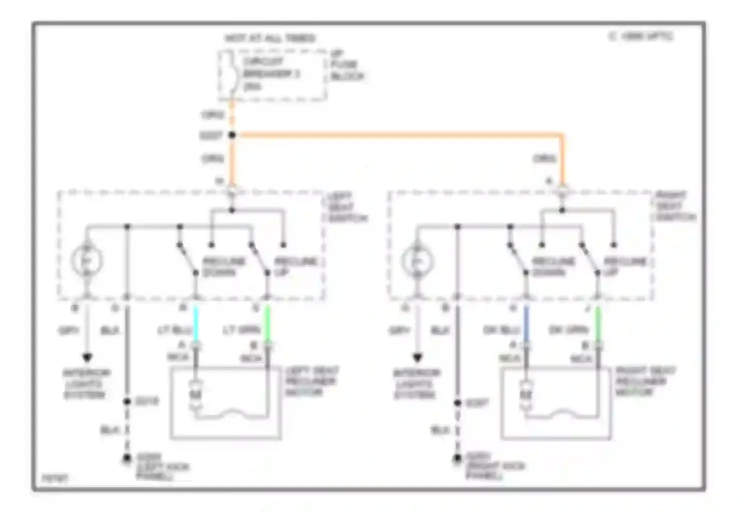 Wiring diagram recline up for Oldsmobile Eighty-Eight X (1992-1999) (1 of 1)