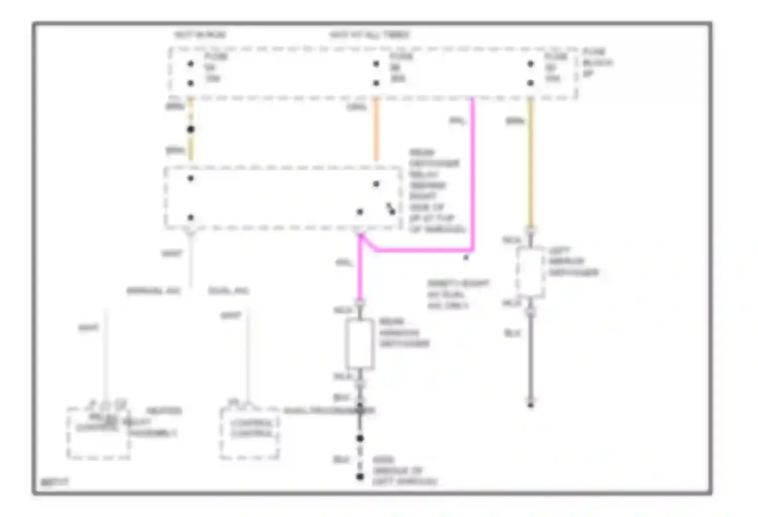 Ninety-Eight Oldsmobile XI (1991-1996): Defogger circuit