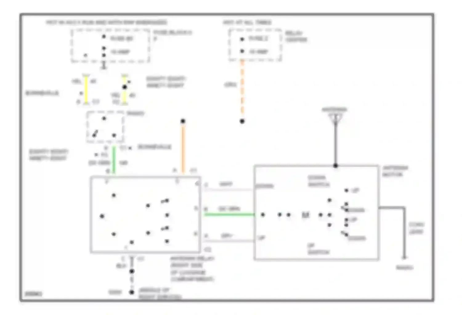 Ninety-Eight Oldsmobile XI (1991-1996): Power antenna circuit