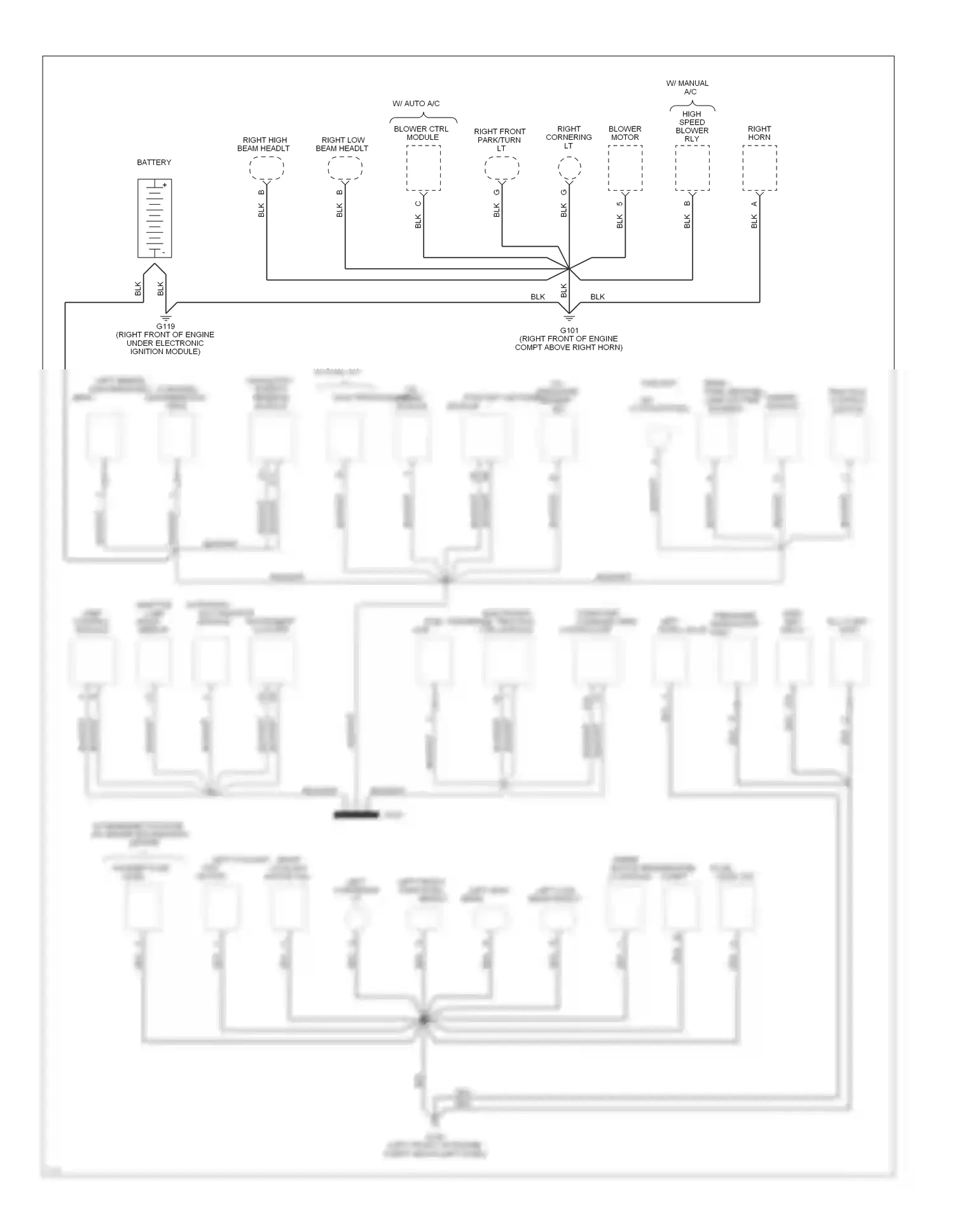 Oldsmobile Ninety-Eight XI (1991-1996) computer command ride controller wiring diagram  (1 of 6)