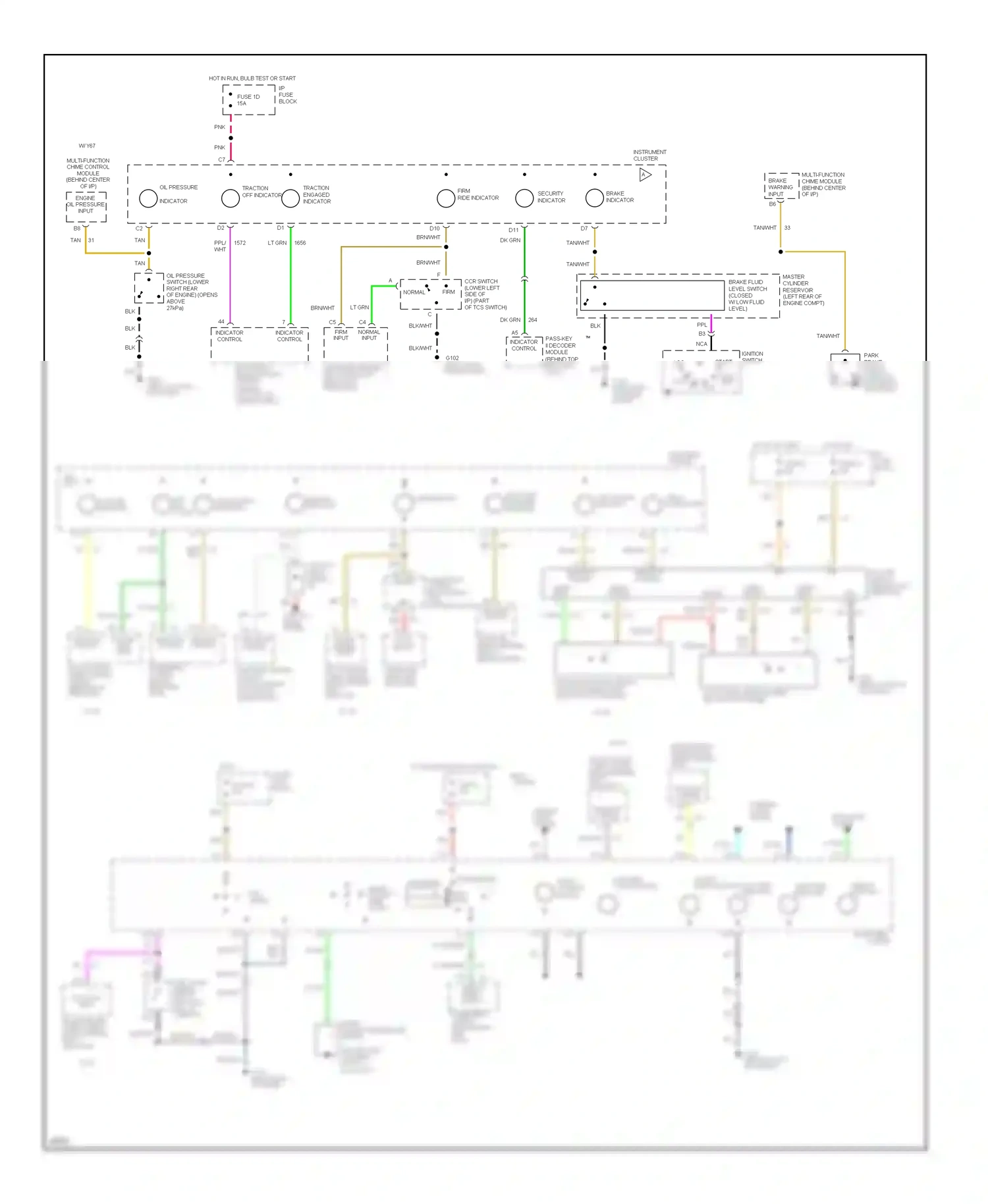 Oldsmobile Ninety-Eight XI (1991-1996) pass-key ii decoder module indicator control wiring diagram  (1 of 1)