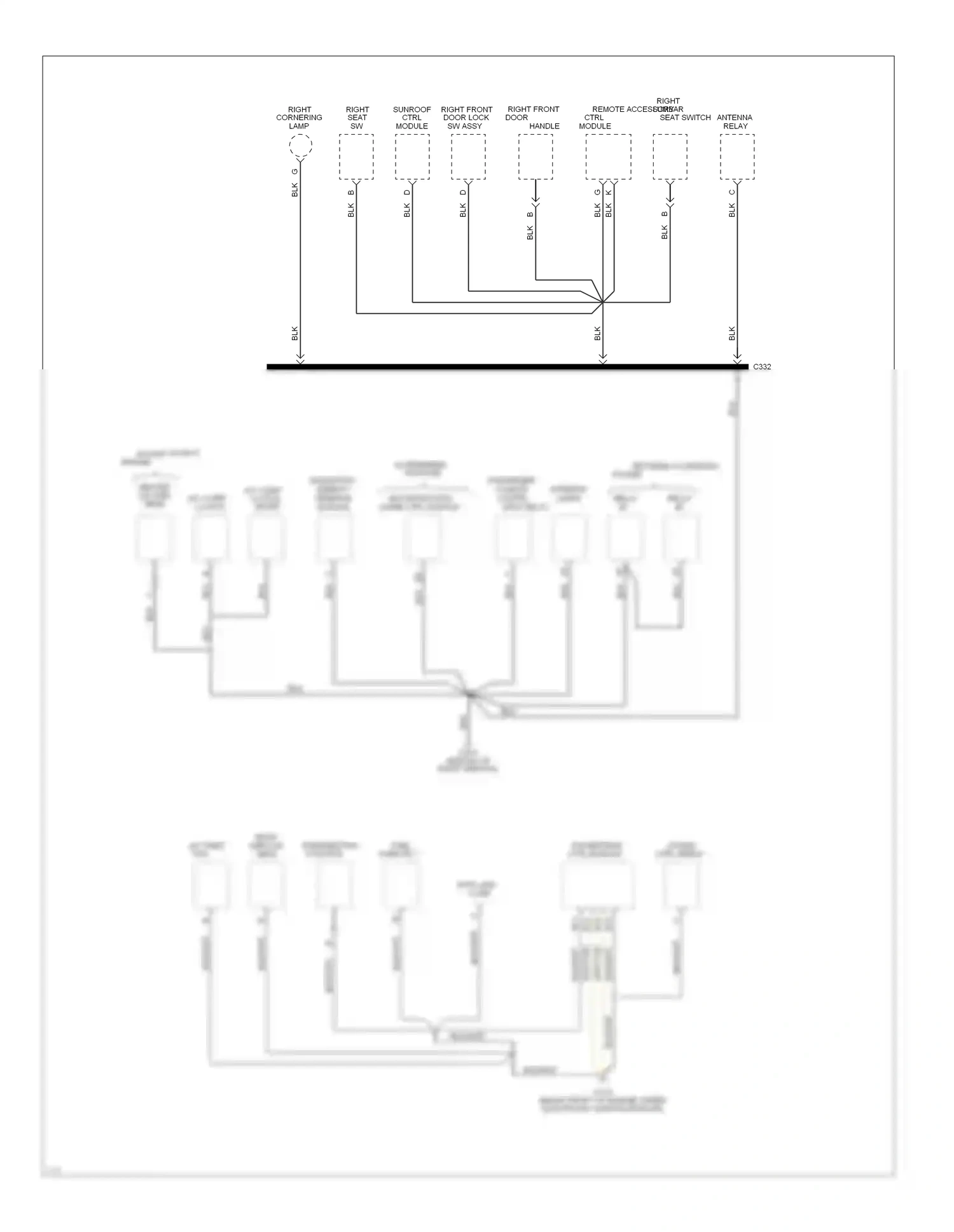 Oldsmobile Ninety-Eight XI (1991-1996) remote accessory ctrl module wiring diagram  (1 of 1)
