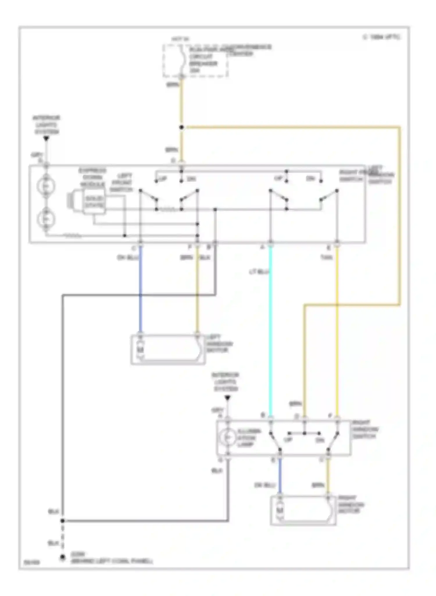 Silhouette Oldsmobile I (1989-1996): Power window circuit