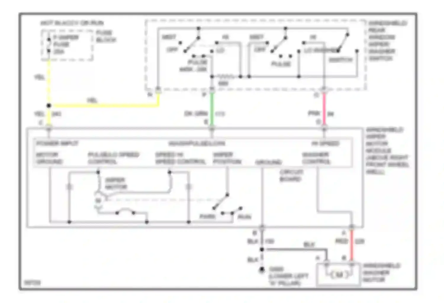 Silhouette Oldsmobile I (1989-1996): Front wiper/washer circuit