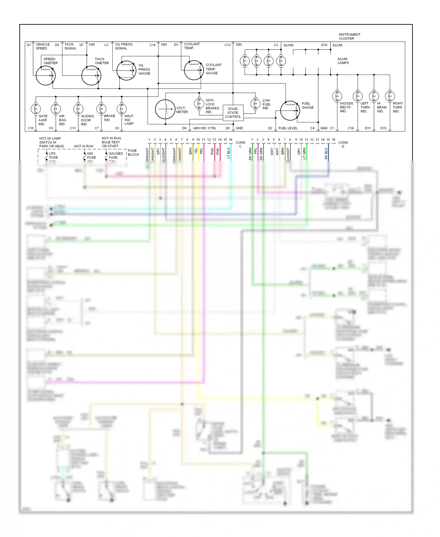 Oldsmobile Silhouette I (1989-1996) solid state control wiring diagram  (2 of 3)