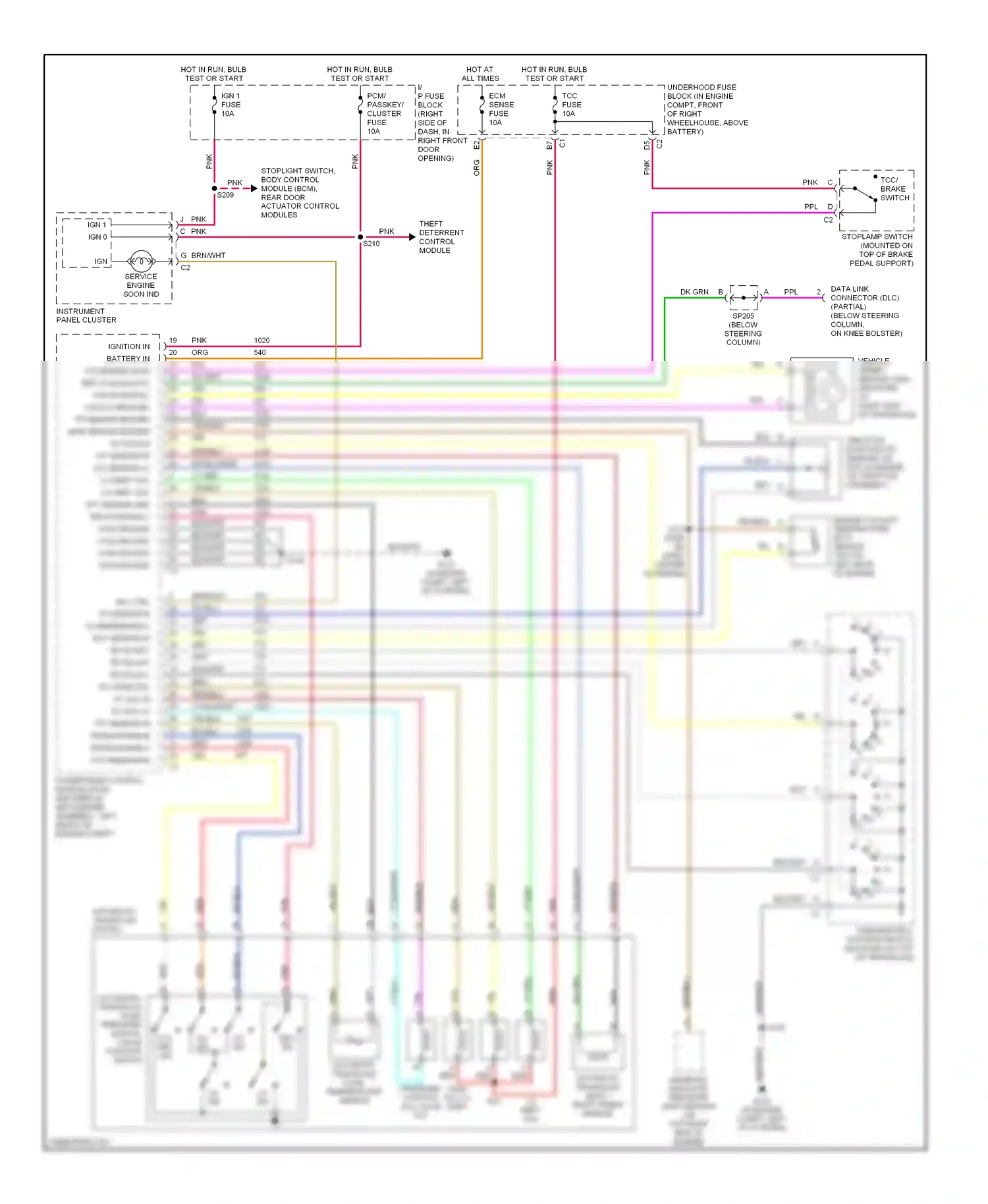 Oldsmobile Silhouette II (1996-2004) automatic transaxle input shaft speed sensor wiring diagram  (1 of 1)