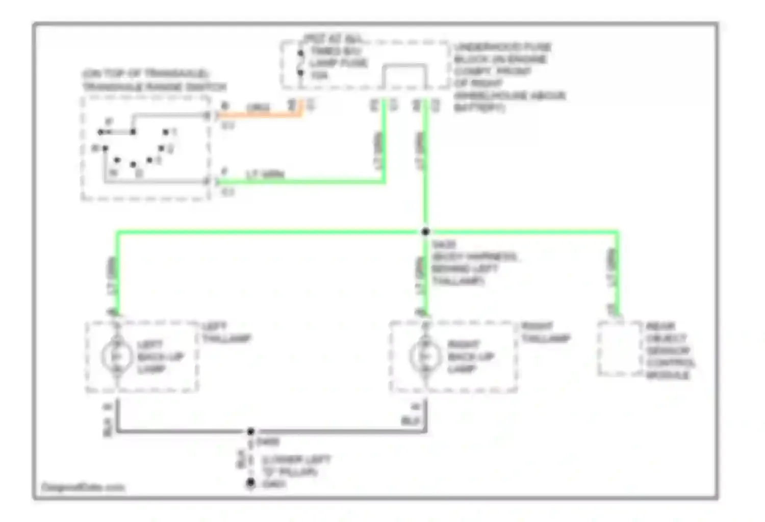 Wiring diagram hot at all times b/u lamp fuse for Oldsmobile Silhouette II (1996-2004) (1 of 1)