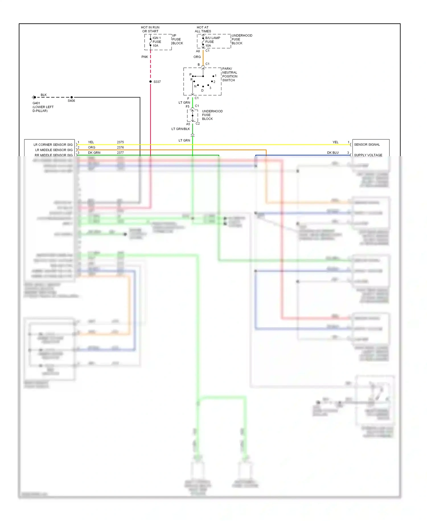 Oldsmobile Silhouette II (1996-2004) interior lamp and multi-function switch assembly wiring diagram  (1 of 1)