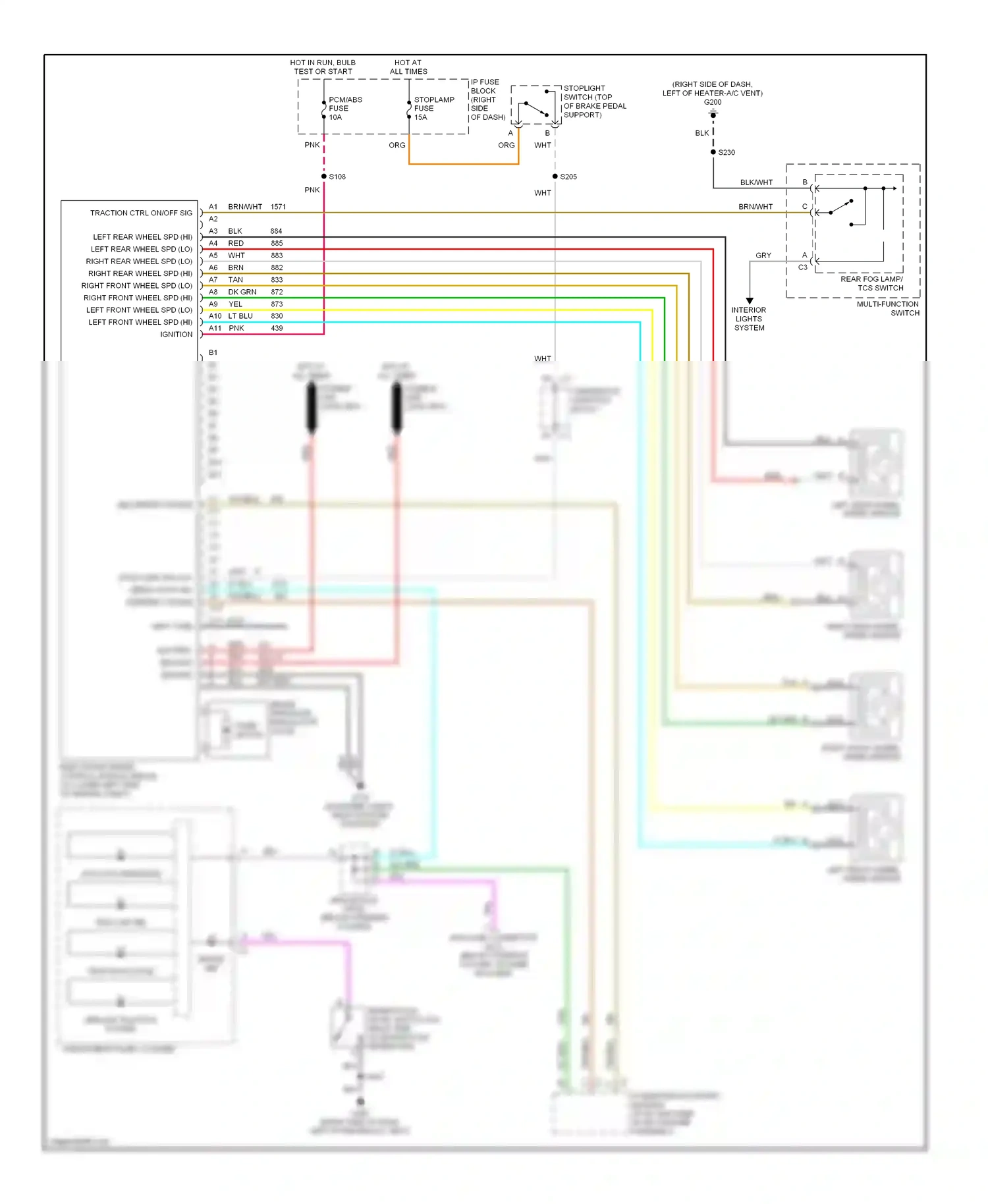 Oldsmobile Silhouette II (1996-2004) multi- function switch wiring diagram  (1 of 1)