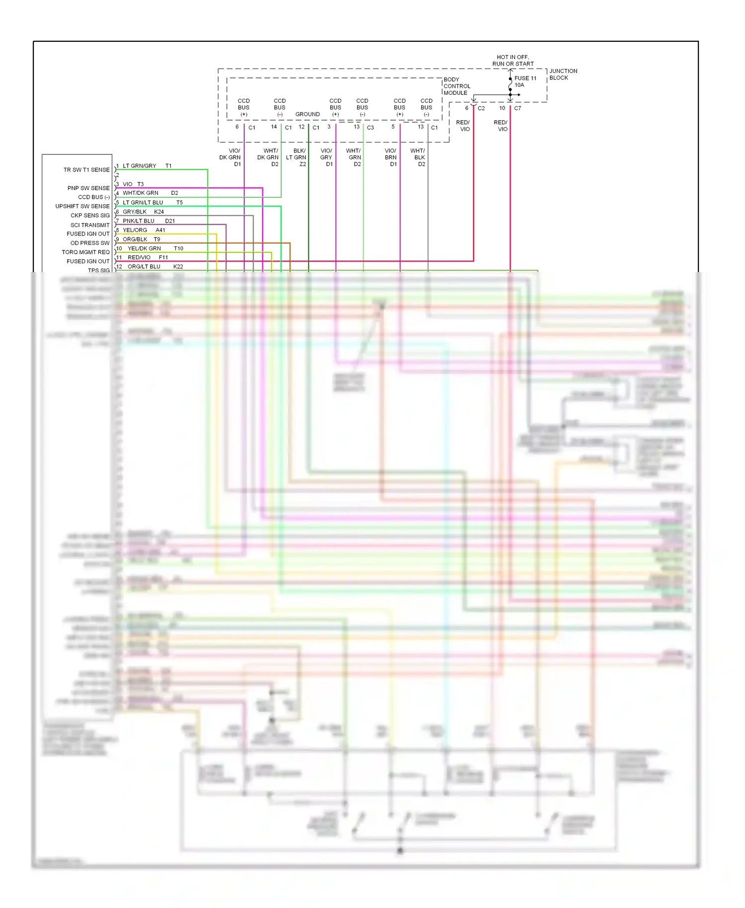Wiring diagram 2-4 sol ctrl low/rev sol. ctrl for Plymouth Breeze I (1995-2000) (1 of 1)