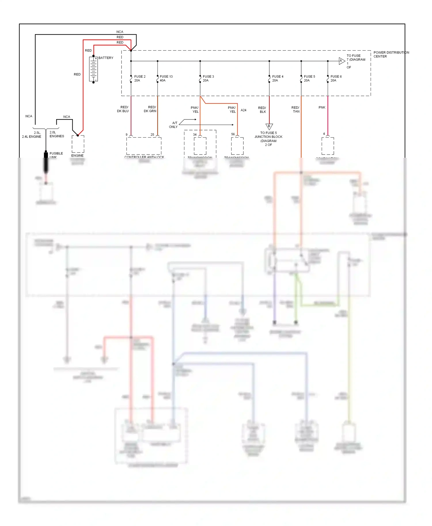 Wiring diagram automatic shut down relay for Plymouth Breeze I (1995-2000) (1 of 3)